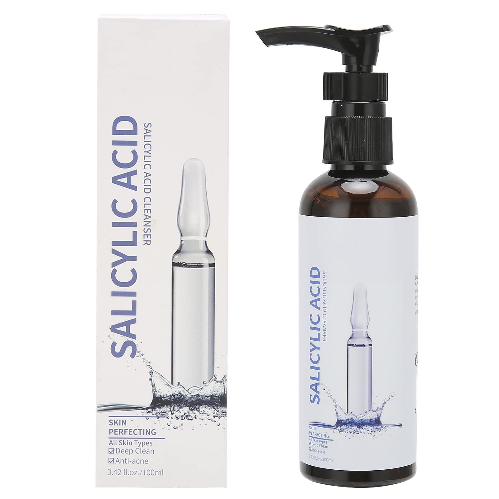 Oil Control Salicylic Acid Facial Cleanser for Acne Prone Skin - Non-Foaming Makeup Remover & Daily Face Wash (100ml) - Gentle Exfoliating Cleanser for Morning & Night Skincare Routine