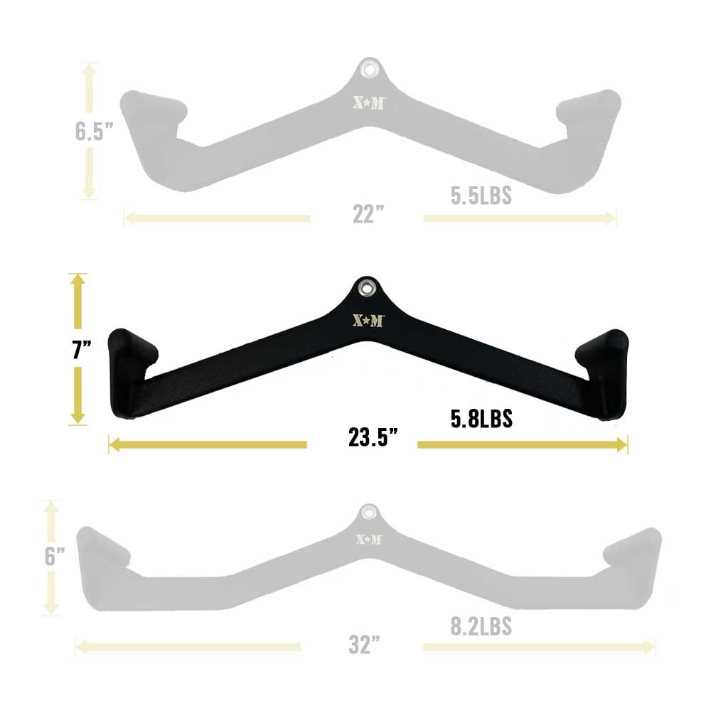 XM Standard Rubber Coated Lat Attachment - Durable Gym Equipment for Home & Commercial Use - Perfect for Strength Training & Fitness Workouts