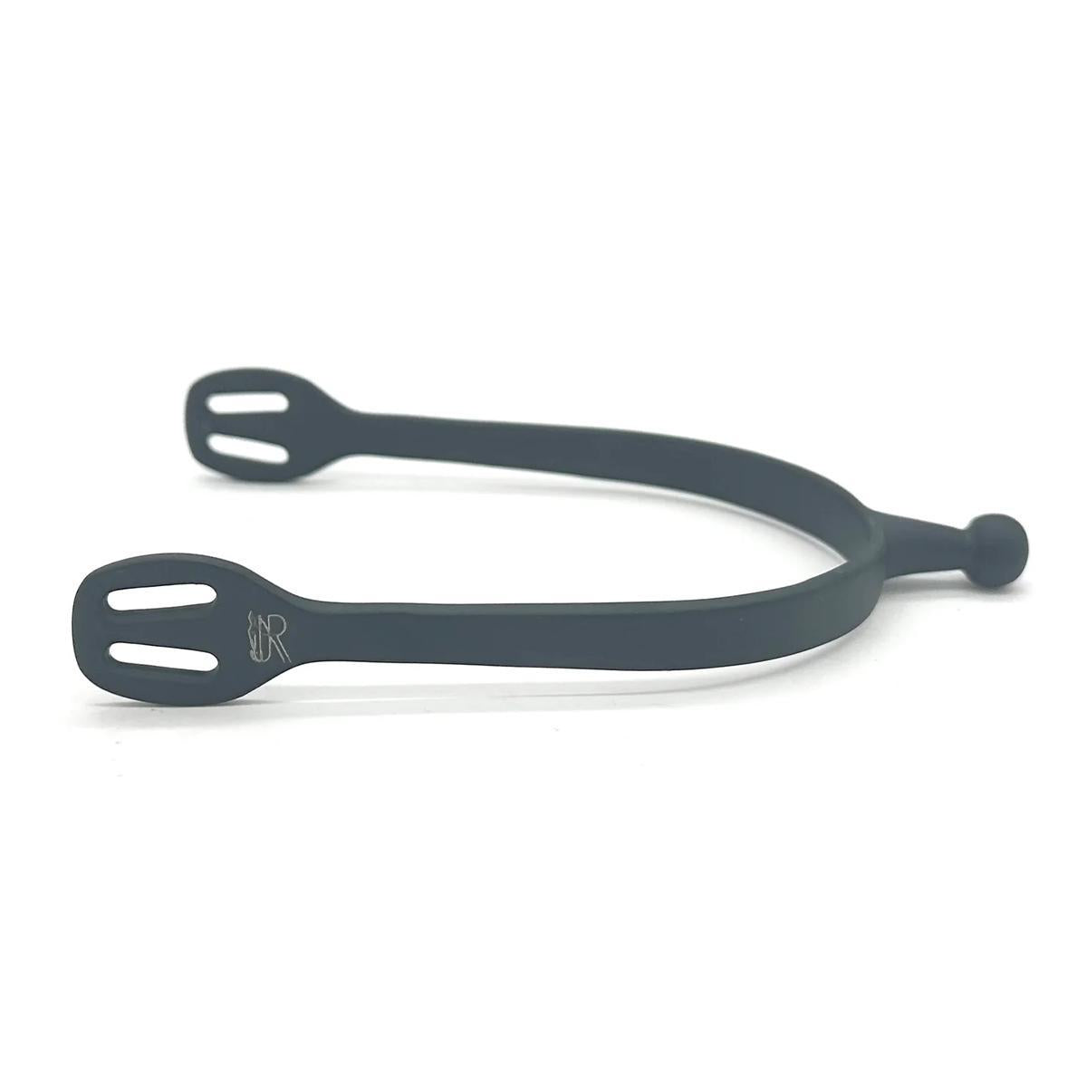 AJR Matte Black Round End Spur - Western Riding Spurs for Horseback Riding, Equestrian Training & Cowboy Boots - Durable Stainless Steel Spurs for Comfort & Control