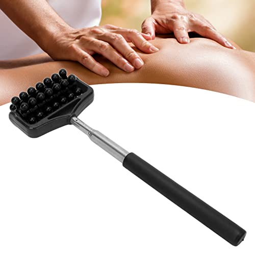 Adjustable Telescopic Back Massager Roller - Extendable Muscle Scratcher Stick for Neck, Shoulder & Full Body Pain Relief - Perfect for Home, Office & Gym Use - Black (Men & Women)