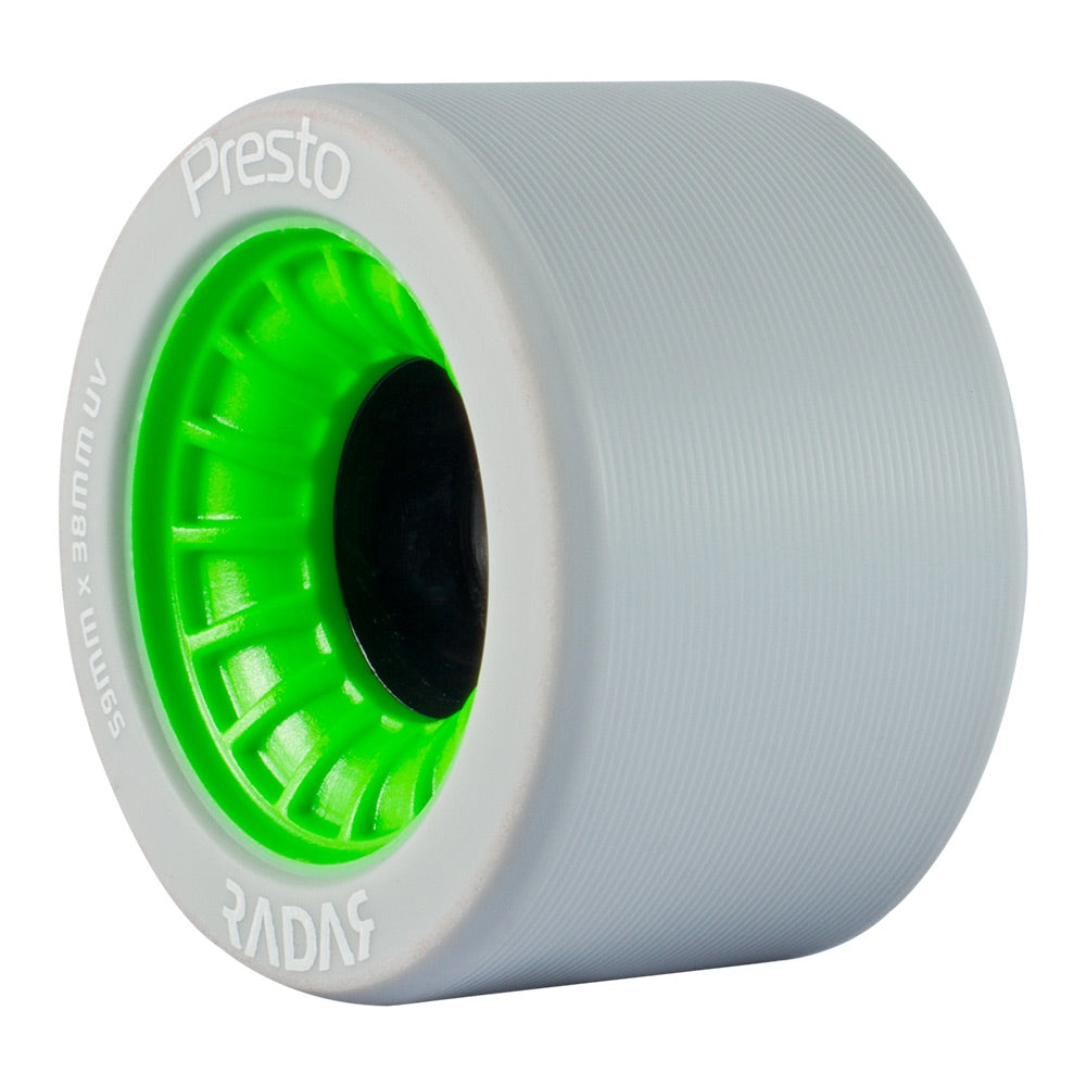 Radar Presto 59mm Quad Wheels - 4 Pack Set for Roller Skates, Skateboards & Scooters - High Performance Outdoor & Indoor Sports Wheels