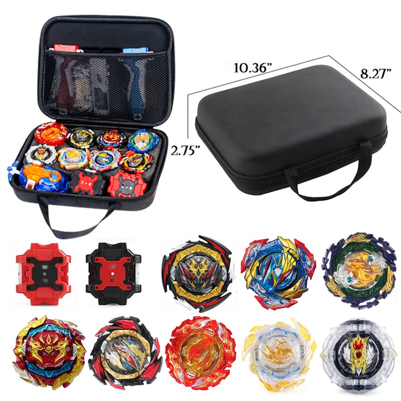 Beyblade Burst Metal Fusion Attack Top Grip Blade Set - 8 Premium Spinning Battle Tops with 3 Two-Way Launchers & 2 Handles - Ultimate Battling Game Toy for Kids Ages 6-8+ - Great Birthday Gift for Boys - Includes Durable Storage Box - Perfect for Competitive Play, Birthday Parties & STEM Learning