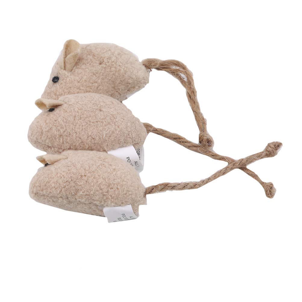 Flybloom 3 Pack Plush Mouse Cat Toys - Realistic Interactive Pet Toys with Mint Flavor for Chewing & Dental Care - Perfect for Playtime, Training & Stress Relief for Indoor Cats