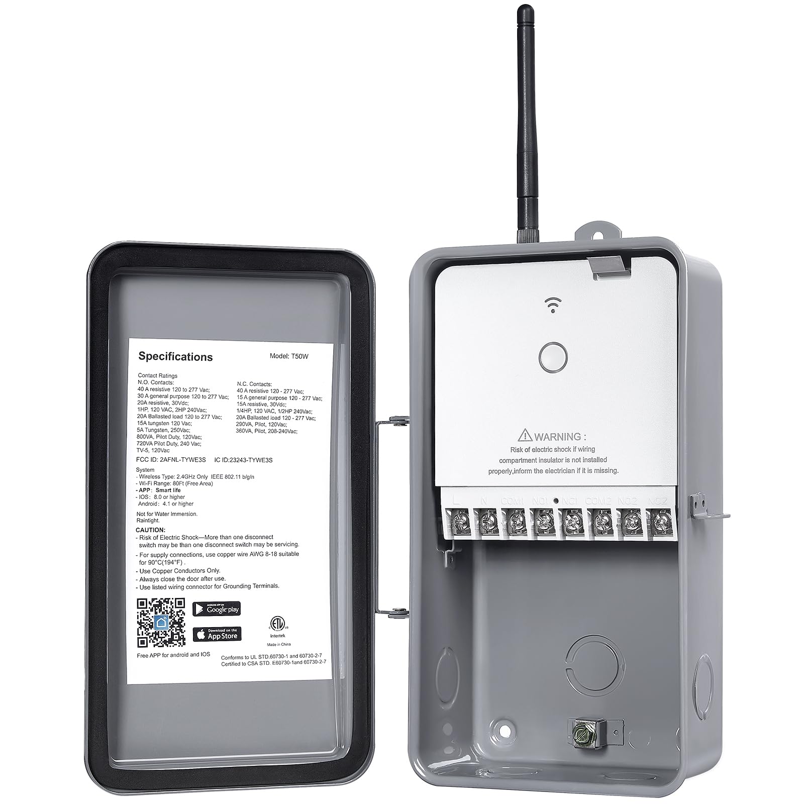 Suraielec WiFi Smart Pool Pump Timer - 40 AMP Heavy Duty Outdoor Timer for Pool, Spa, Water Heater & Lights (120V/240V/277V) | Weatherproof Metal Casing | Remote Control via App | Perfect for Automated Pool Maintenance & Energy Savings