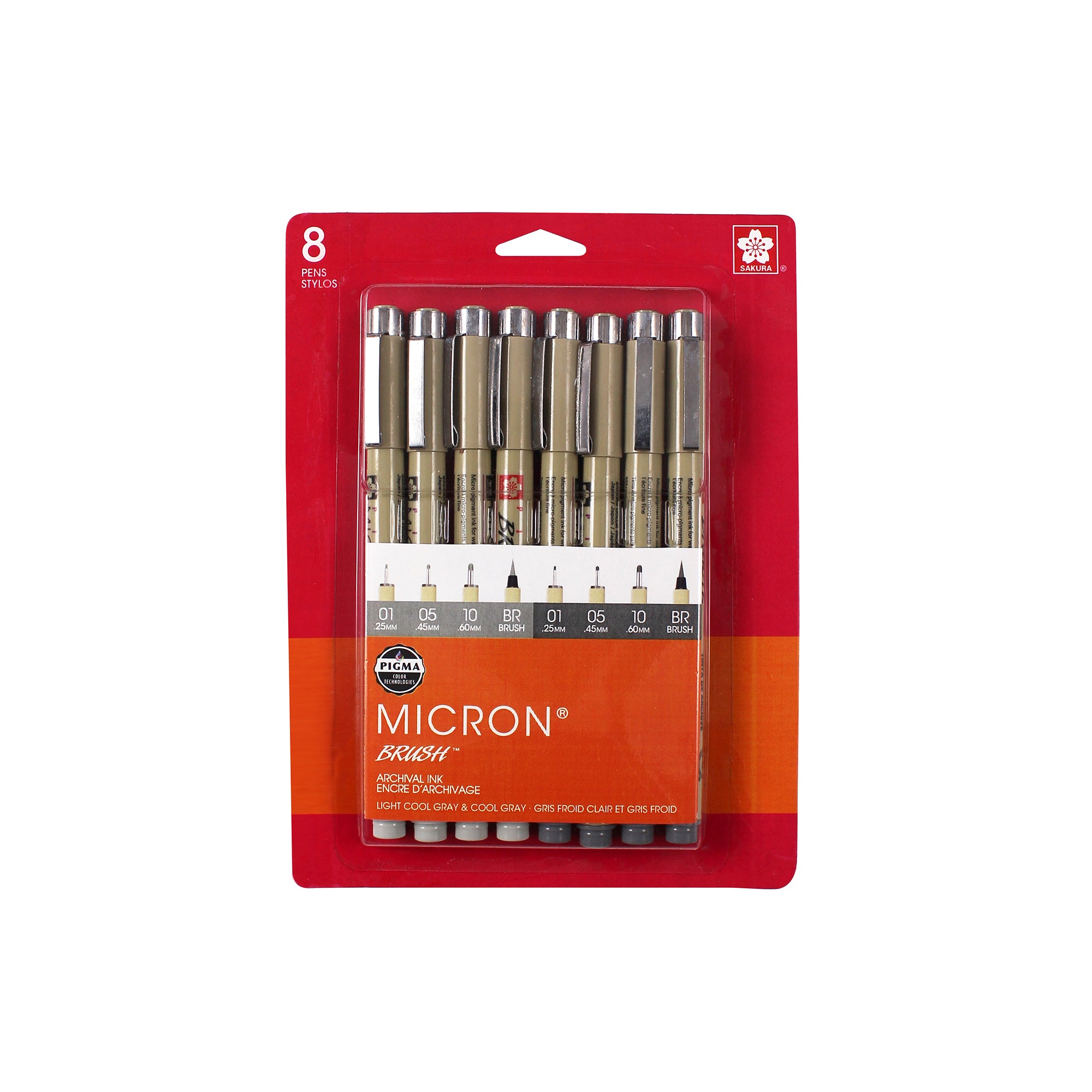 8 Pack Pigma Micron Pens - Shades of Grey Fine Line Drawing Pens for Sketching, Illustration & Calligraphy - Perfect for Artists, Architects & Designers
