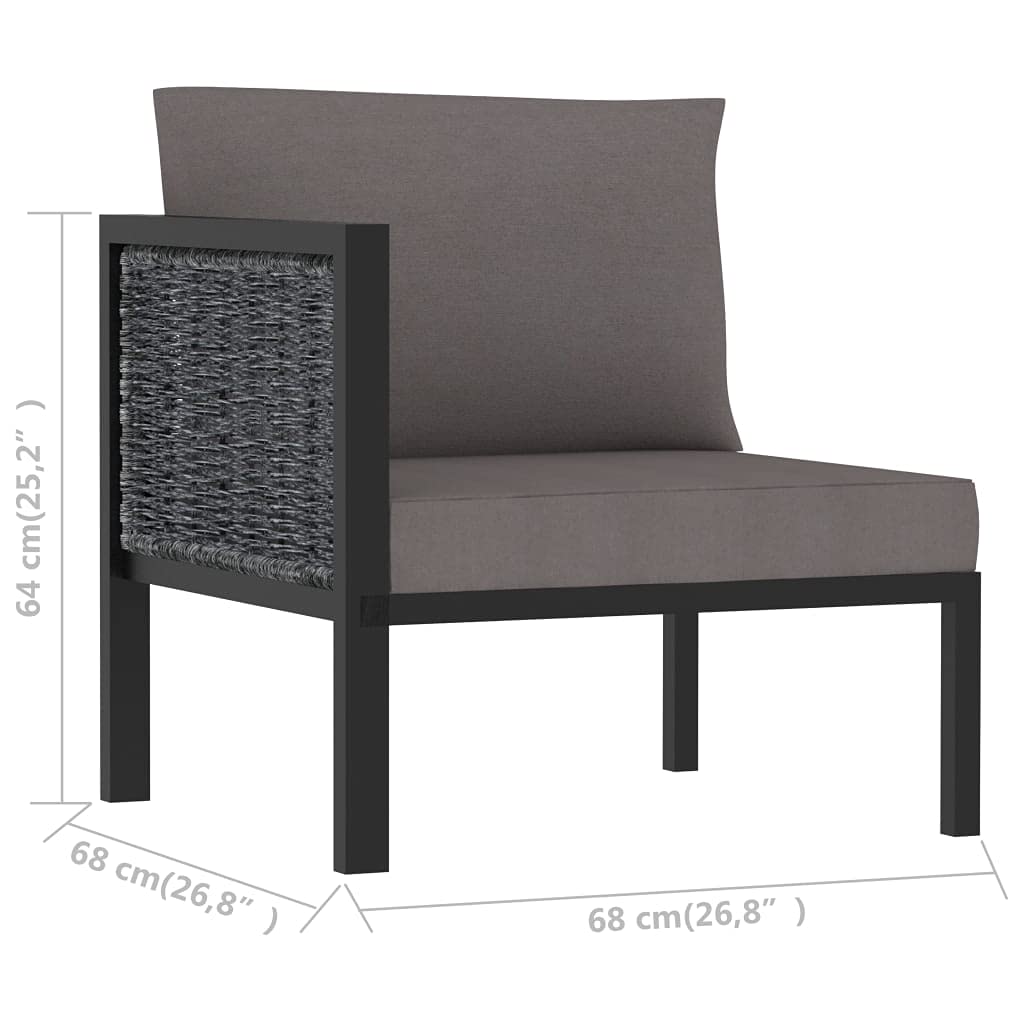 All-Weather Outdoor Sectional Sofa Set - PE Rattan Wicker Patio Conversation Furniture with Grey Cushions, Right Arm Corner Sofa in Anthracite - Perfect for Backyard, Poolside & Garden Relaxation