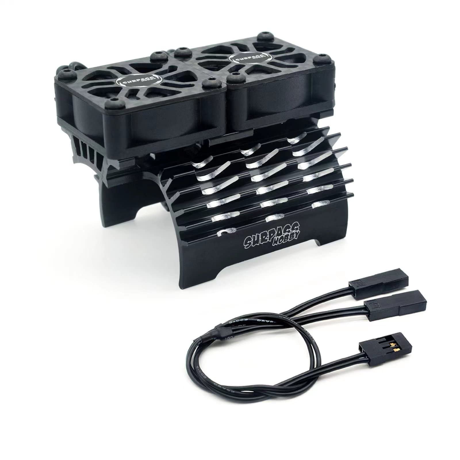 High-Speed Dual Cooling Fan Set for Traxxas RC Cars - 27000RPM Motor Cooling Fan with Heatsink (Fits 1/7 & 1/8 Scale 40mm/42mm Motors) - Perfect for Off-Road Racing & High-Performance RC Car Cooling