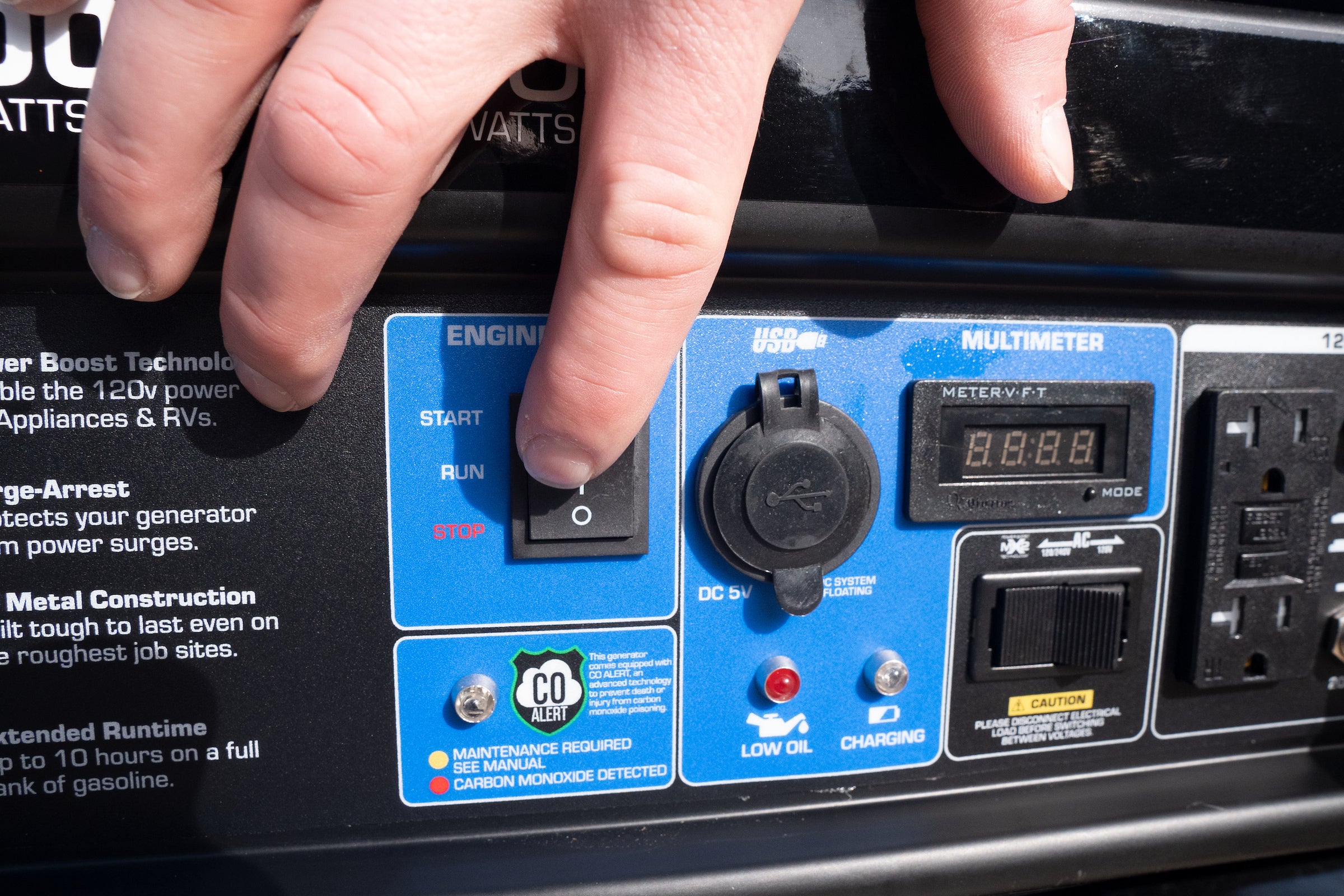 7,500 Watt Portable Gasoline Generator with CO Alert - Reliable Backup Power for Home, Camping & Outdoor Emergencies