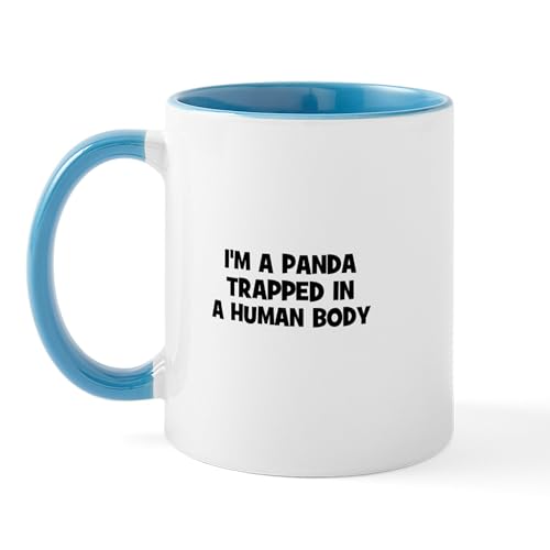 White/Blue Inside - I'm A Panda Trapped In A Huma Mug