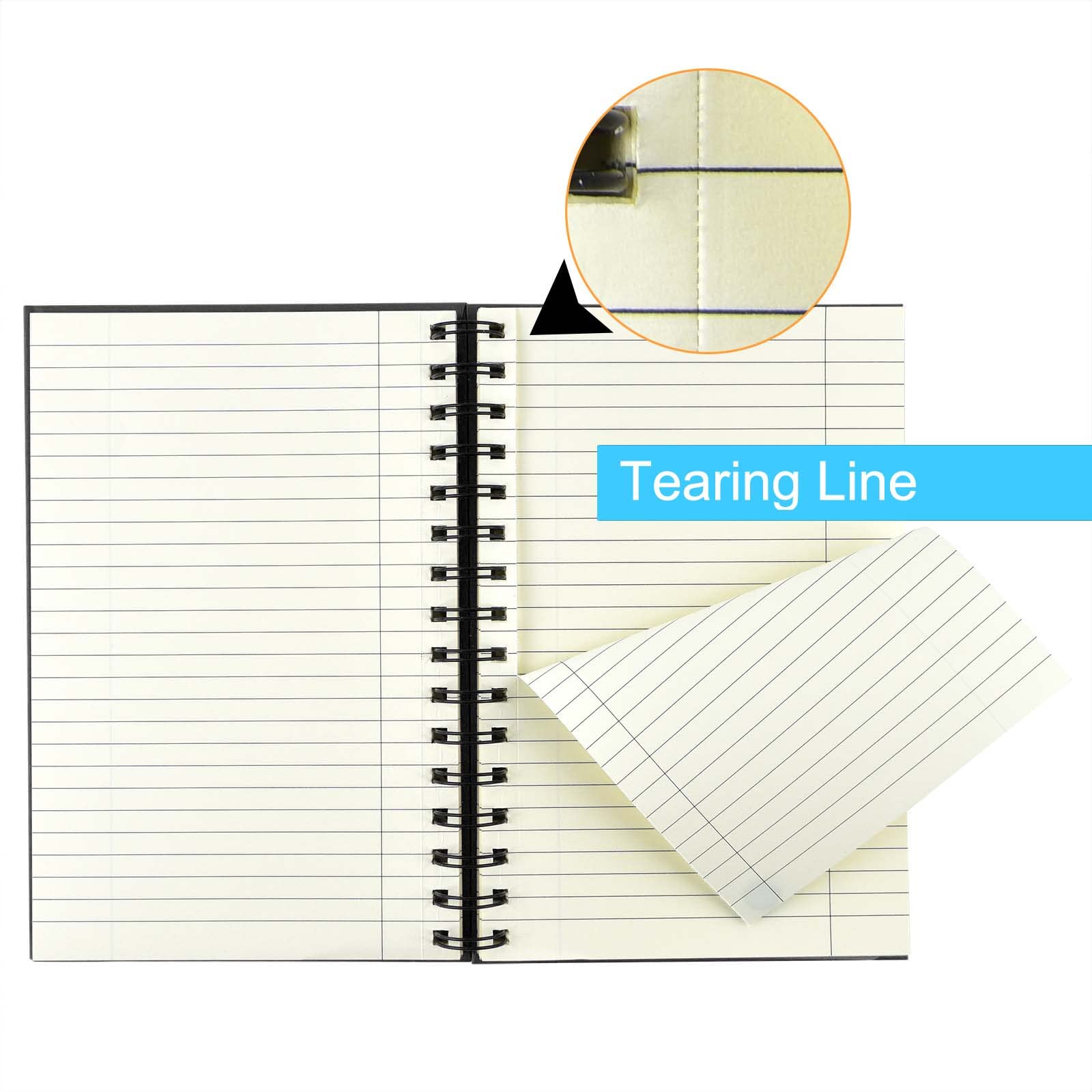 Coopay 4-Pack A5 Hardcover Spiral Notebooks - College Ruled Journals with Removable Dividers for School, Office & Business (8.3