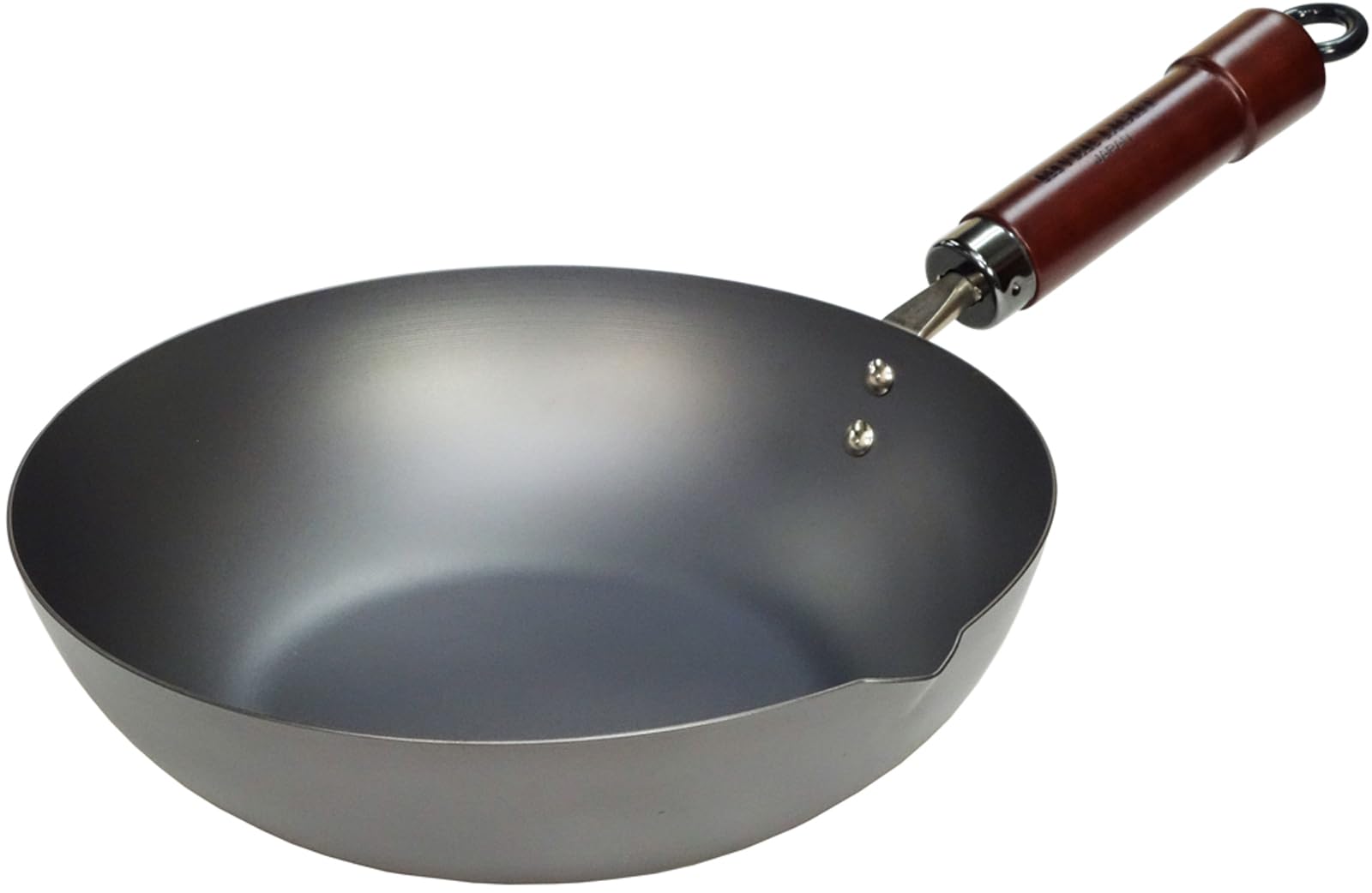 Riverlight K1422 Extra Iron Frying Pan - 8.7 Inch Deep Wok with Iron Nitride Coating | IH Compatible, Rust Resistant | Made in Japan | Perfect for Stir-Frying, Sautéing & Home Cooking