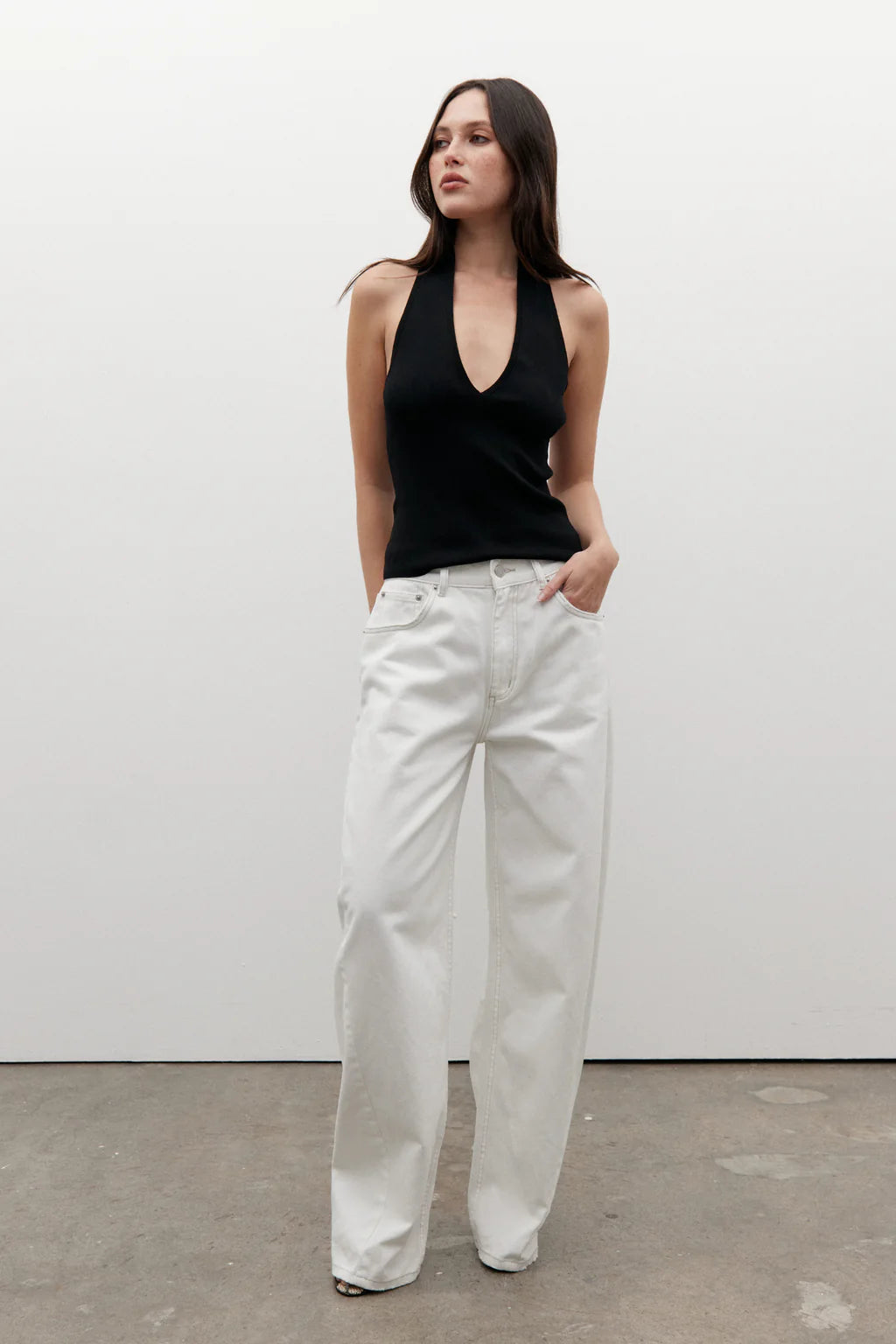 BROOKLYN BARREL LEG JEAN - GEISHA WHITE | High Waist Straight Leg Women's Jeans for Casual Wear & Everyday Outfits
