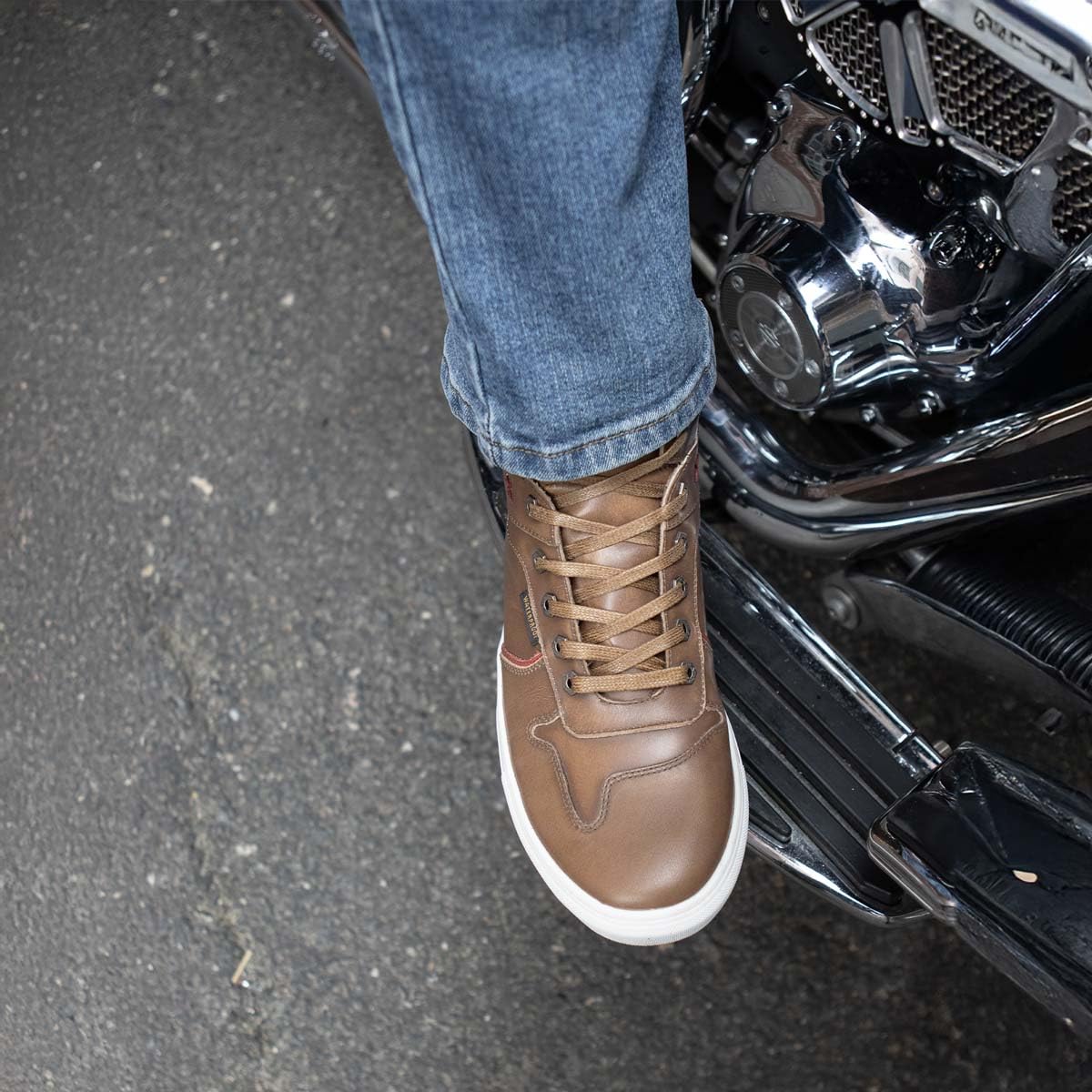 Milwaukee Leather MBM9154 Men's Cognac Leather High-Top Motorcycle Boots - Waterproof, Reinforced & Ankle Support - Size 10 | Durable Riding Shoes for Street Biking & Outdoor Adventures