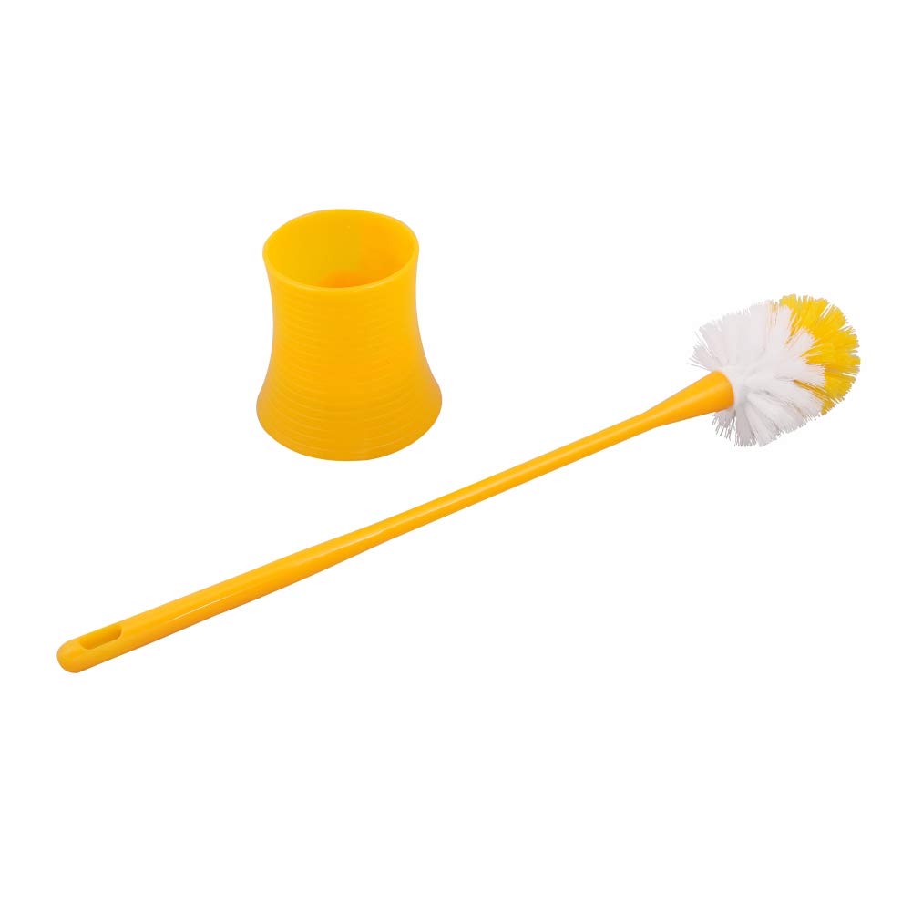 Elegant Modern Toilet Brush Set with Holder - 52cm Orange Bathroom Cleaning Tool for Home, Hotel & Office Use