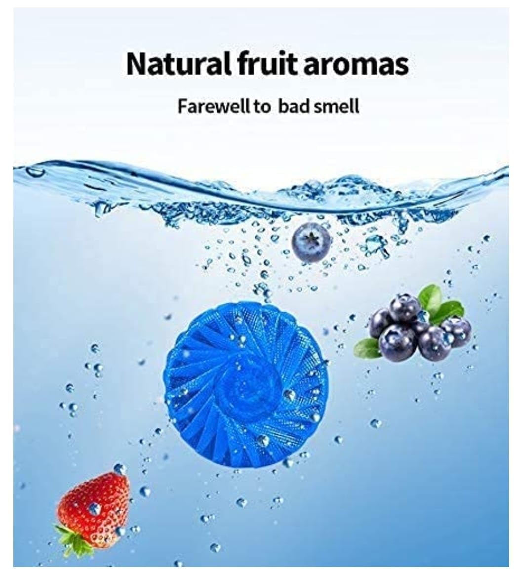 10-Pack Automatic Toilet Bowl Cleaner Tablets - Powerful Blue Cleaning Balls for Deep Stain Removal - Long-Lasting Bathroom Tank Cleaner - Ideal for Homes, Hotels & Offices