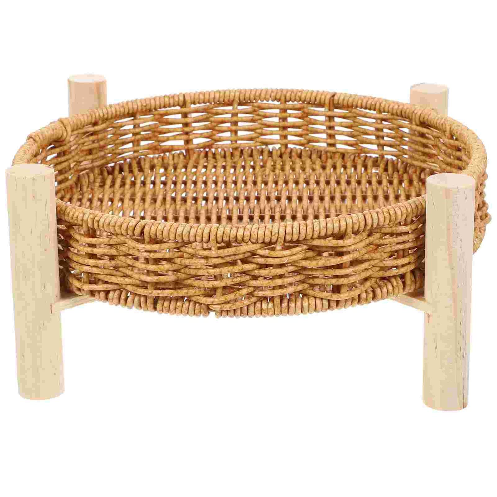 Round Woven Rattan Tray Basket - Decorative Serving Bowl for Fruit, Bread, Candy & Snacks | Pantry Storage & Table Decor | Perfect for Parties, Picnics & Home Organization