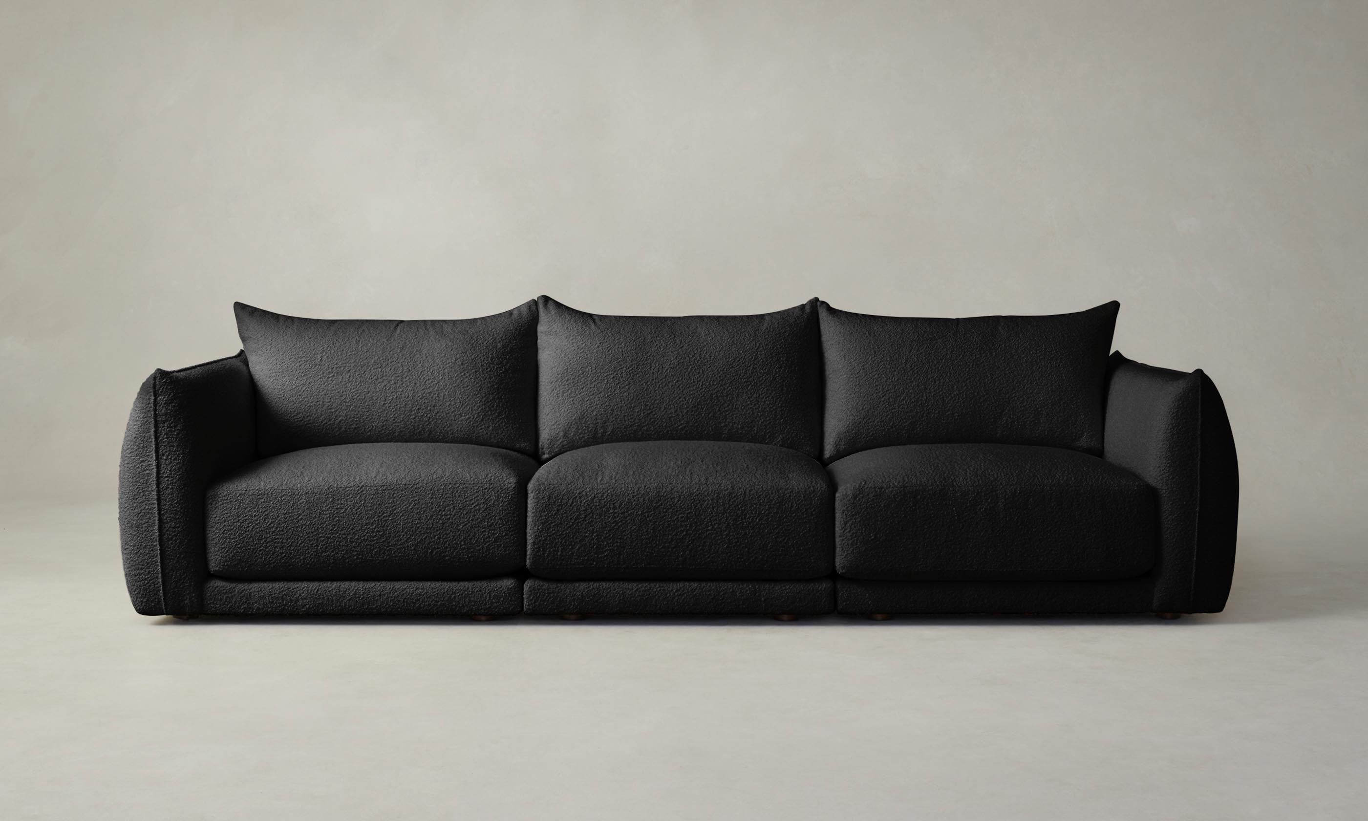 The Jones Modular Sectional Sofa - Italian Bouclé Storm Fabric - Modern Living Room Furniture for Small Spaces & Apartments