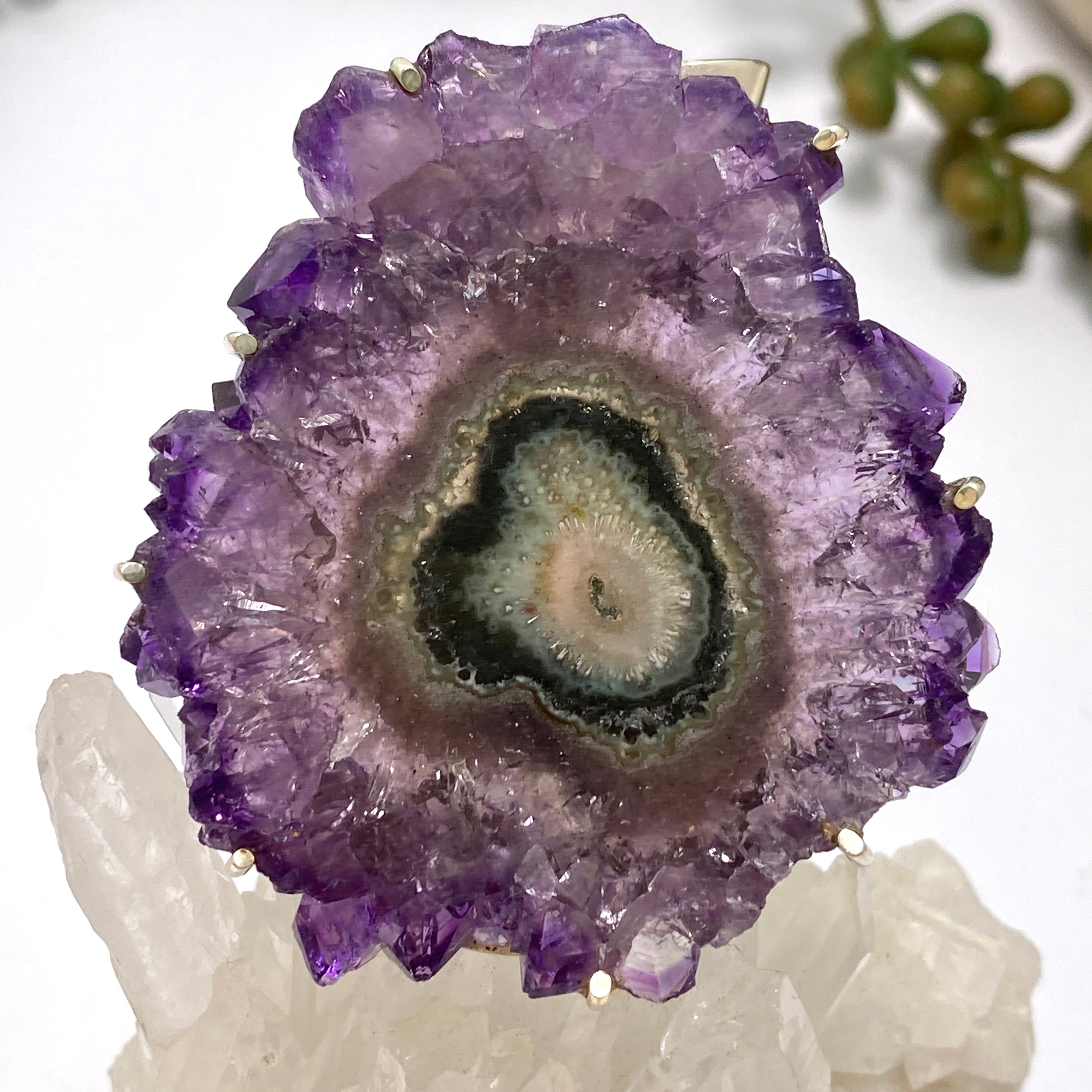 Natural Amethyst Stalactite Pendant Necklace - 68mm Healing Crystal Jewelry (GPJ10) for Meditation, Energy Cleansing & Spiritual Gifts