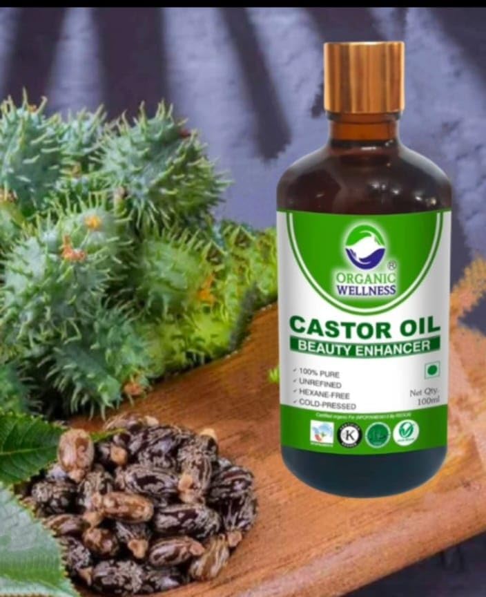 Organic Cold-Pressed Castor Oil 100ml - Pure & Natural for Hair Growth, Skin Care, Eyelash & Eyebrow Enhancement | Promotes Healthy Skin & Strong Hair | Perfect for DIY Beauty, Massage & Natural Remedies
