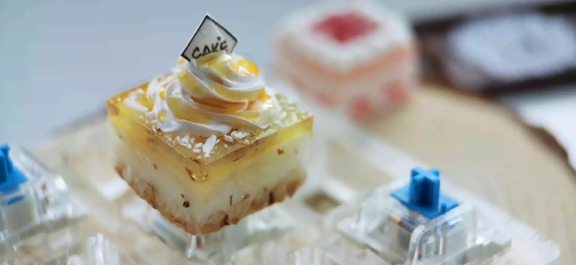 Handmade Resin Clay Food Collection Keycaps - Custom Stone Plastic Clay Artisan Keycaps for Mechanical Keyboards | Unique Keyboard Decor for Gaming & Office Use