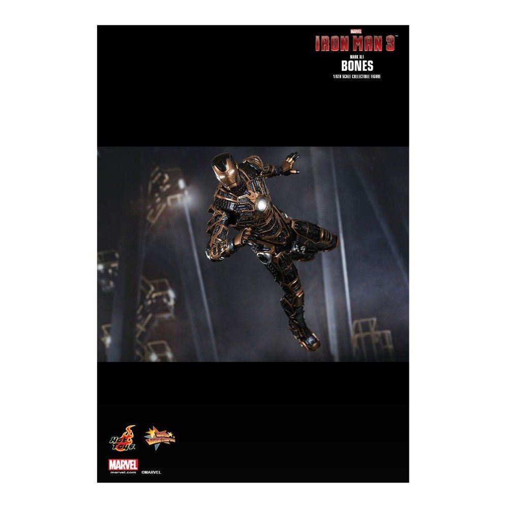 Hot Toys Iron Man Mark 41 Bones 1/6 Scale Collectible Action Figure - Movie Masterpiece from Iron Man 3 | Perfect for Marvel Fans, Display Collections & Superhero Decor