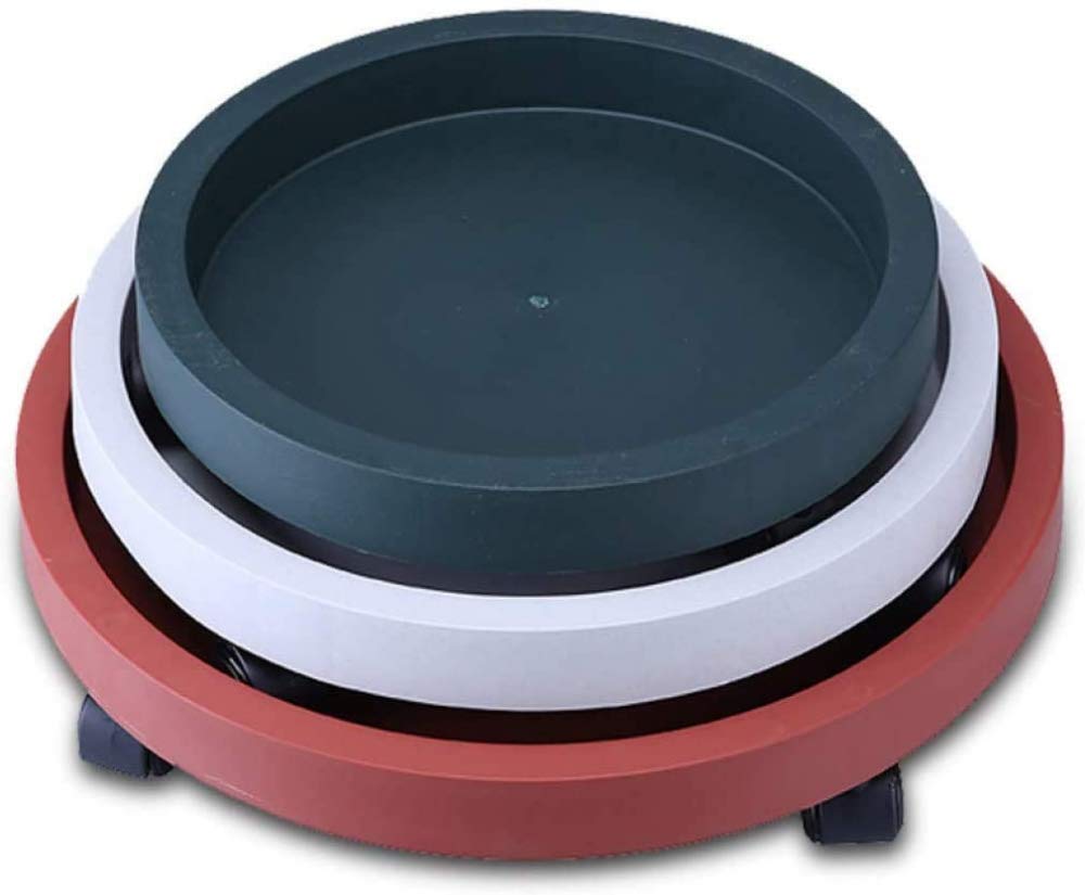 XD Designs Round Plant Caddy with Wheels - Heavy Duty Removable Plastic Flower Pot Tray & Stand for Home Garden - Universal Wheeled Base for Potted Plants - Green (Small) | Indoor/Outdoor Plant Mobility Solution for Easy Moving & Cleaning