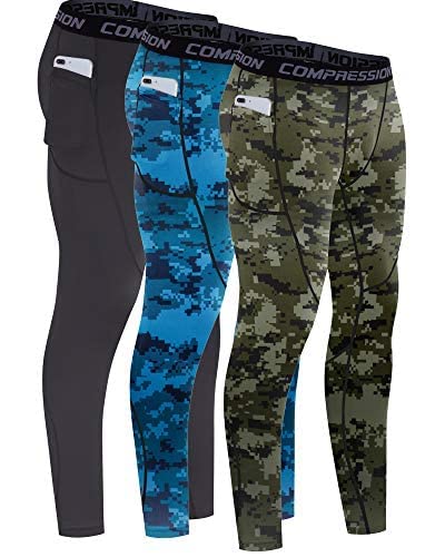 Milin Naco Men's Compression Pants - Breathable Workout Leggings for Running, Skiing & Sports | Moisture-Wicking Base Layer for Gym & Outdoor Activities