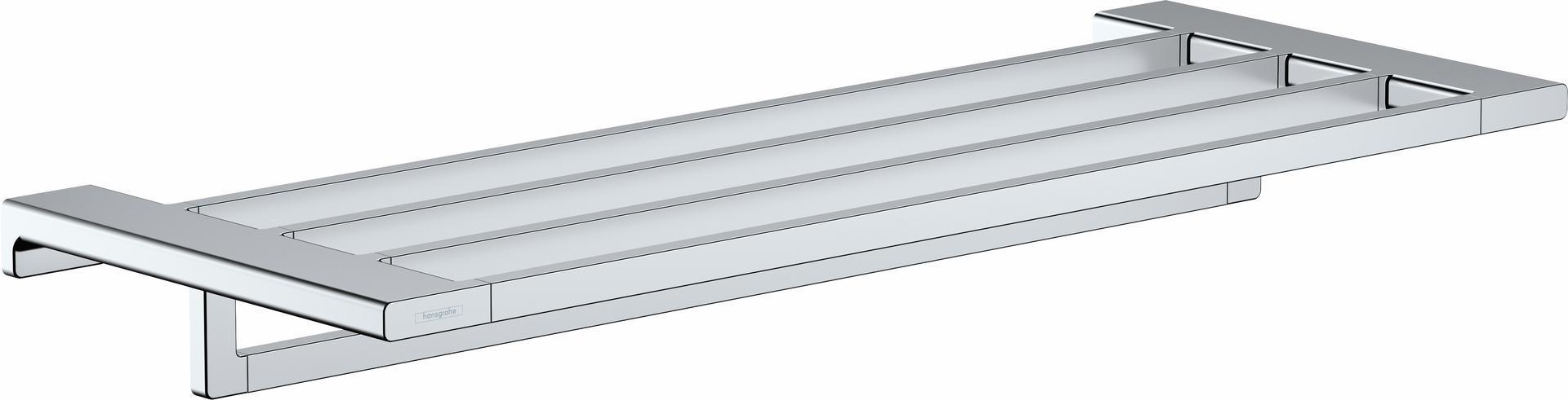 Hansgrohe AddStoris Shelf with Towel Bar in Chrome (41751000) - Perfect for Bathroom Storage and Organization