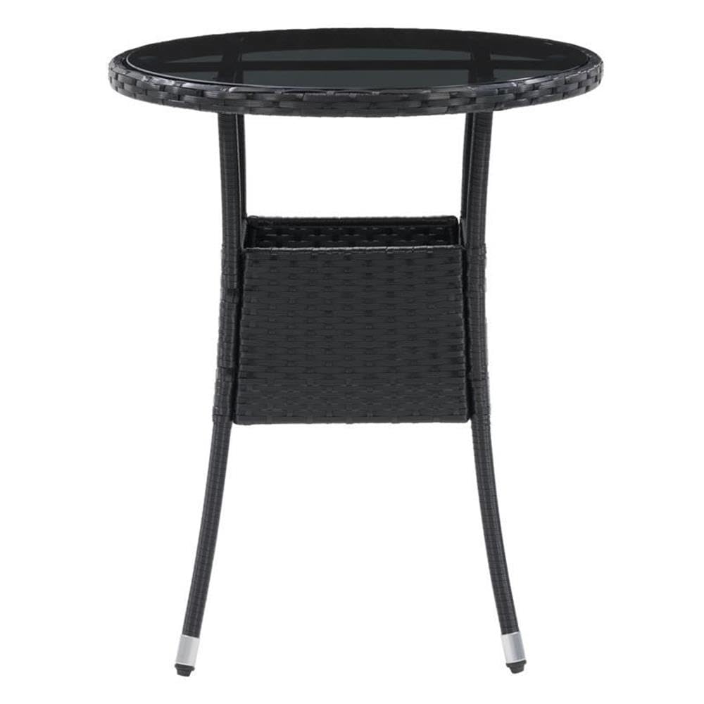 CorLiving Parksville Outdoor Bistro Table - Black Metal Patio Dining Set for Small Spaces, Garden, Balcony & Backyard Use
