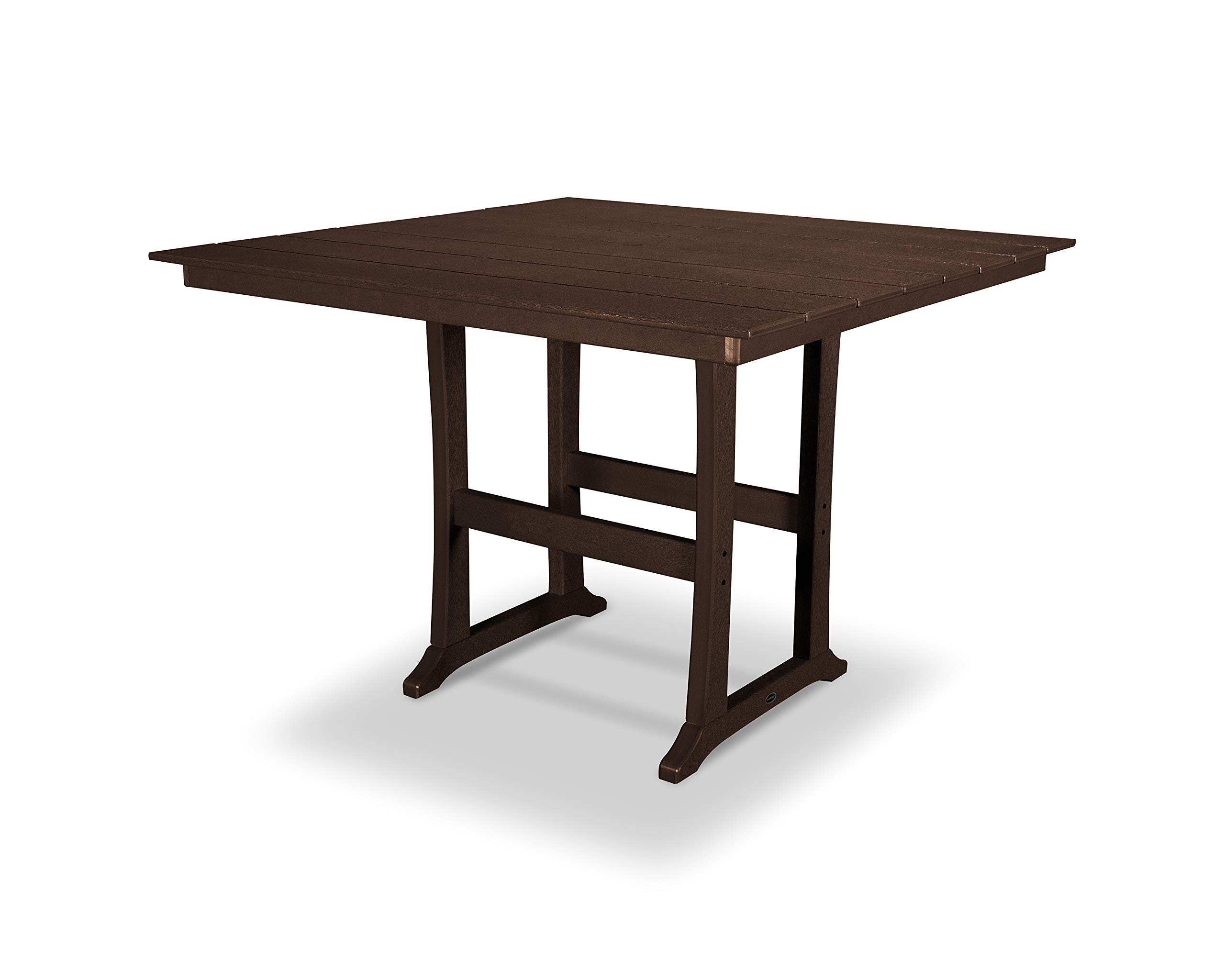 POLYWOOD® Outdoor Bar Table - Mahogany Finish, Weather-Resistant & Durable for Patio, Deck, or Backyard Dining