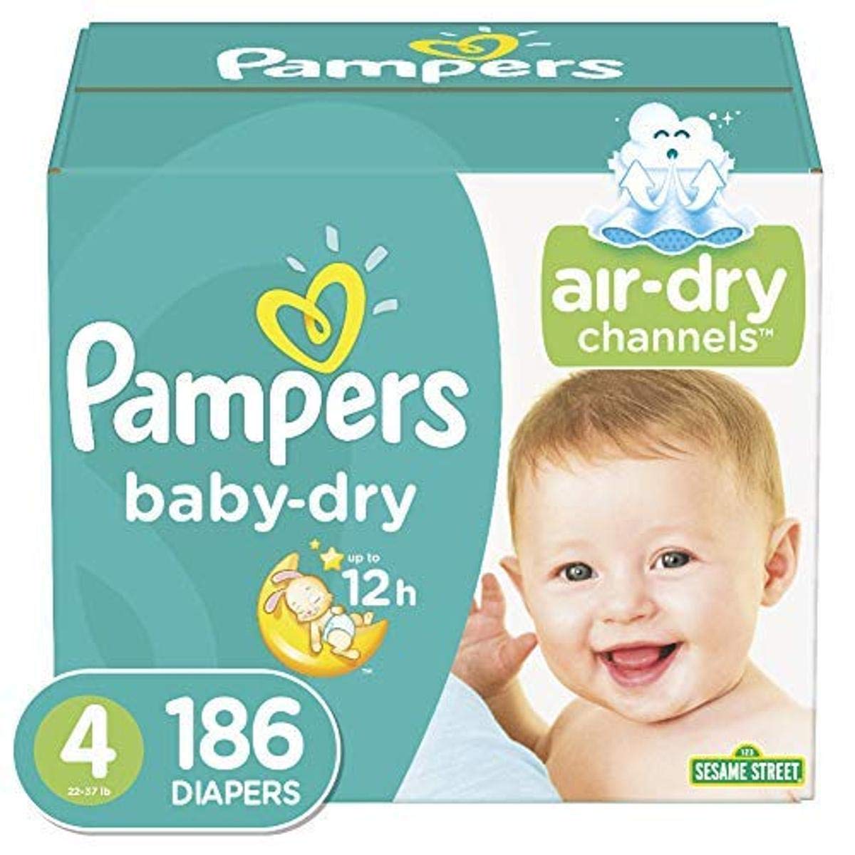Pampers Baby Dry Disposable Diapers Size 4 - 186 Count (1 Month Supply) & Complete Clean Scented Baby Wipes - 1152 Count | Ultra Absorbent for Overnight Protection | Gentle on Baby Skin | Perfect for Daycare, Travel & Home Use