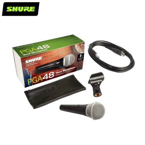 Shure PGA48 LC Dynamic Vocal Microphone - Professional Cardioid Mic for Live Performances, Podcasting & Studio Recording | Perfect for Singers, Speakers & Content Creators