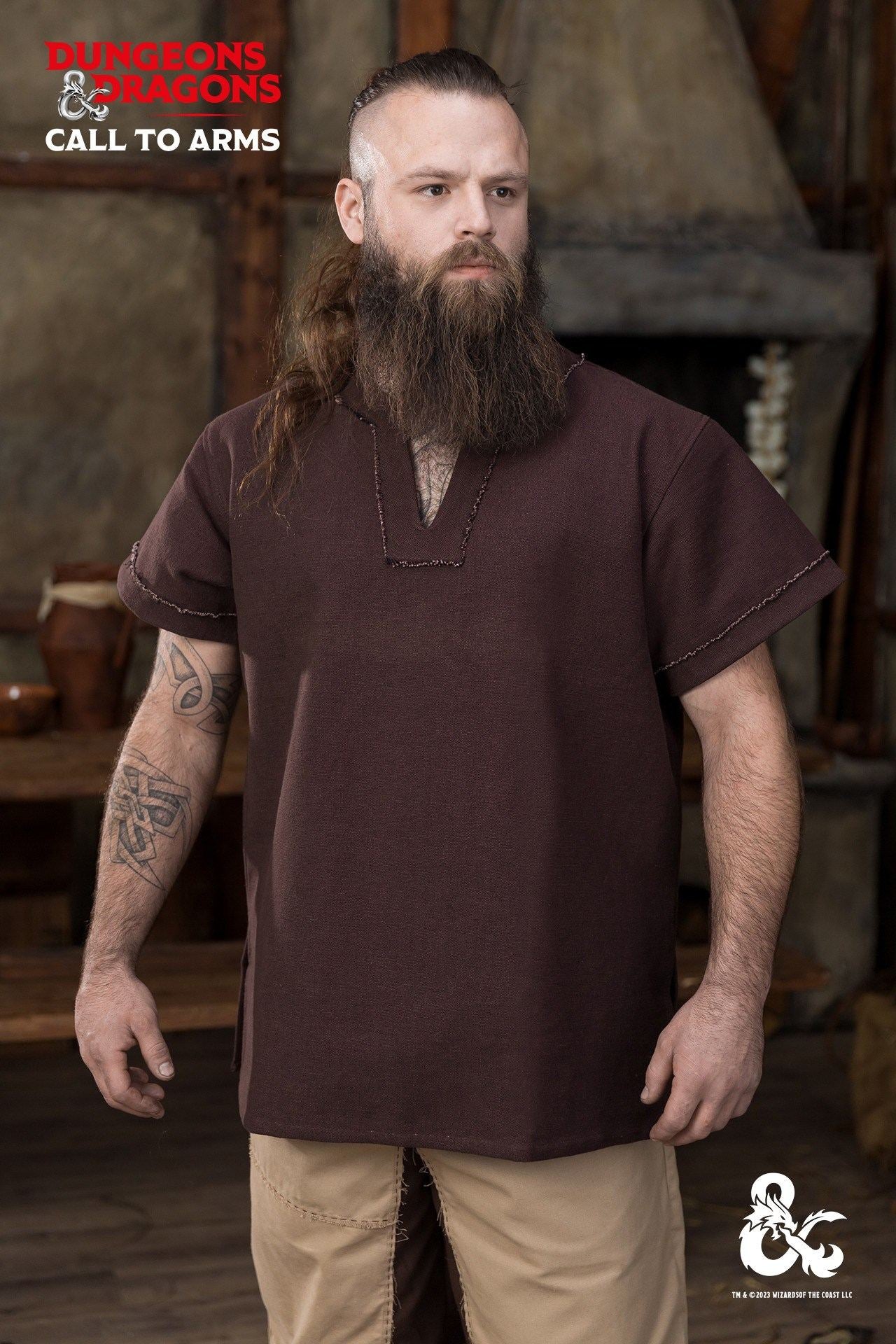 Dungeons & Dragons Barbarian T-Shirt - Brown Fantasy RPG Gaming Tee for D&D Fans & Tabletop Roleplaying Enthusiasts - Perfect for Game Nights & Cosplay