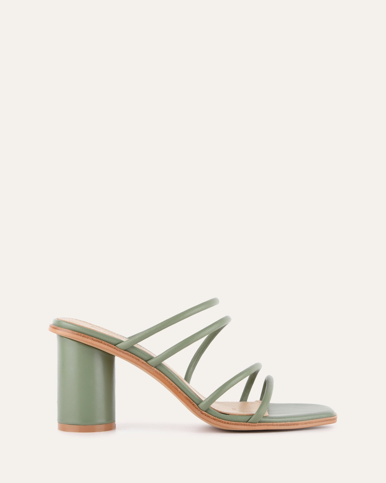 NAOMI Mid Heel Sandals for Women - Pistachio Green Leather Summer Shoes | Comfortable & Stylish for Weddings, Parties & Casual Outings