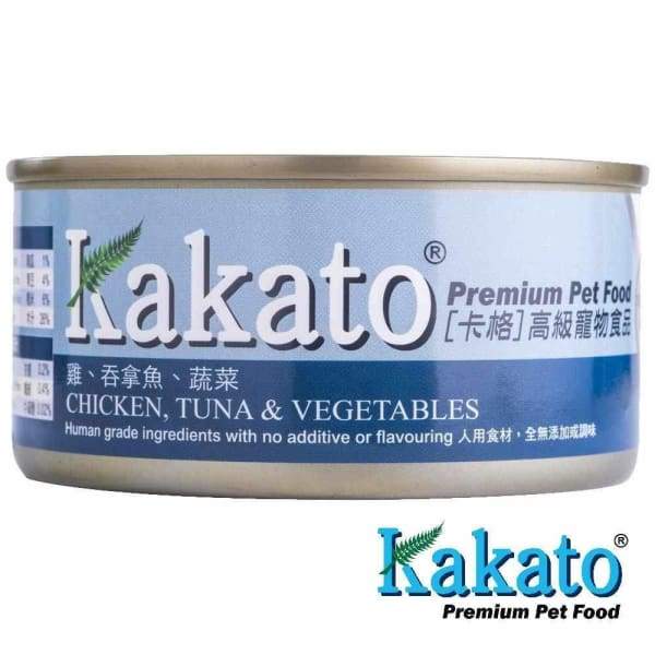 Premium Kakato Chicken Tuna & Vegetables Canned Pet Food 170g - Grain-Free Wet Food for Dogs & Cats - Perfect for Mealtime, Travel & Senior Pets