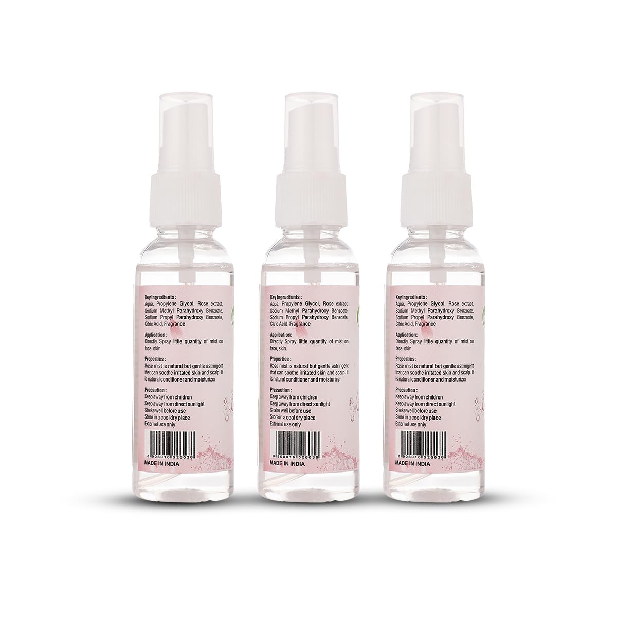 Rose Mist Facial Spray - Hydrating & Refreshing Set of 3 | Travel Size, Makeup Setting & Skin Care for Dry Skin