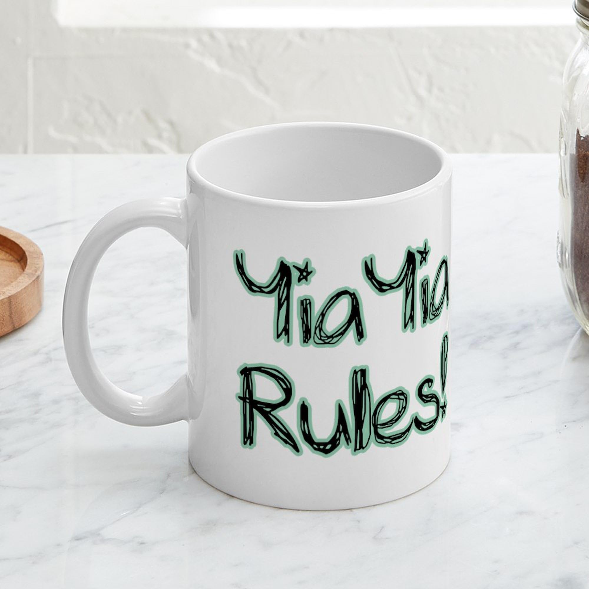 Yiayia Rules! 11 oz (325 ml) Ceramic Coffee Mug - Perfect for Greek Grandmothers, Coffee Lovers & Gift Giving - Ideal for Home, Office & Greek-Themed Parties