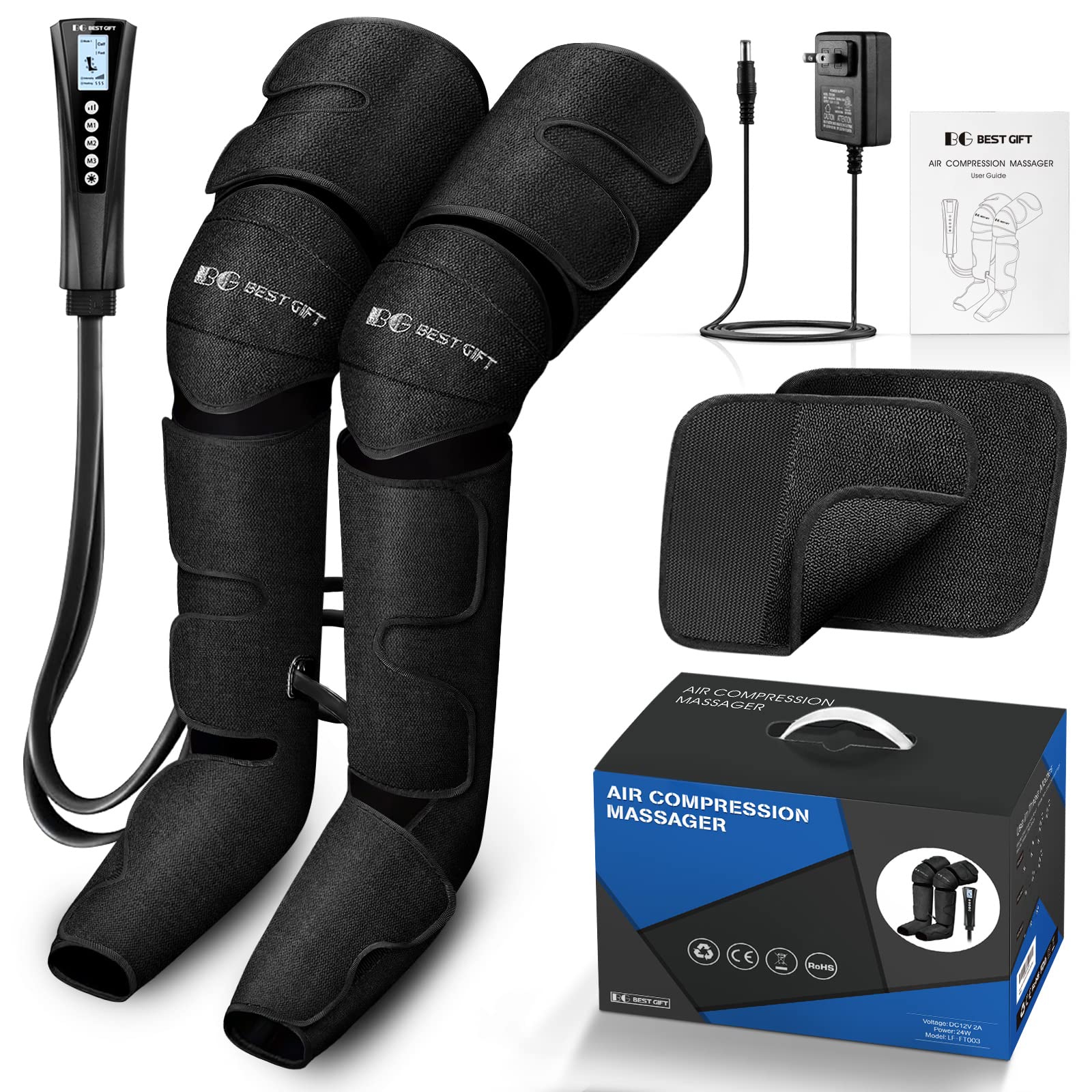 Premium Air Compression Leg Massager with Heat - Best Gift for Men, Women, Parents & Loved Ones - Relieves Muscle Fatigue in Feet, Legs, Calves, Thighs & Knees - Perfect for Christmas, Mother's Day, Father's Day - Ideal for Home Use, Office Relaxation & Post-Workout Recovery