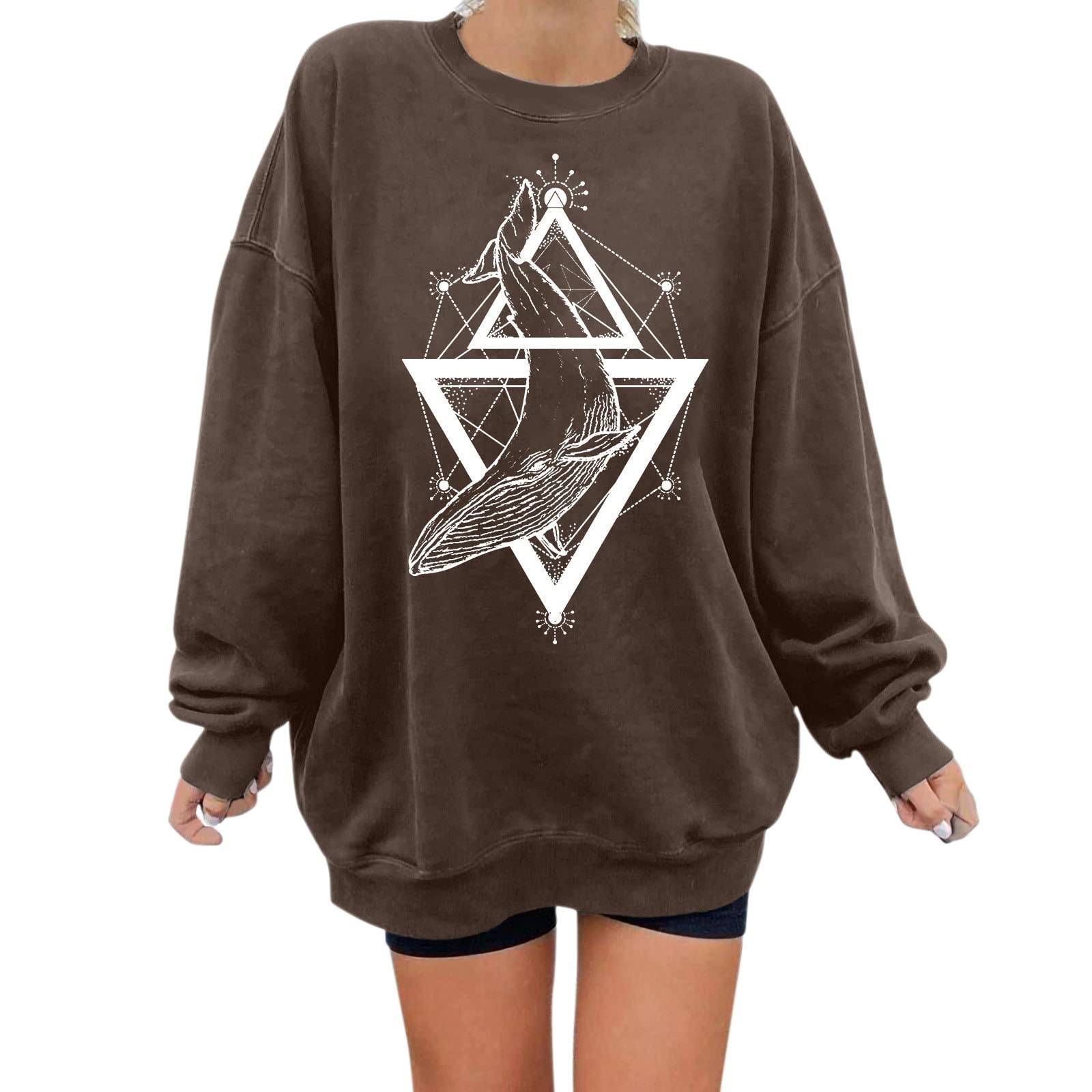Women's Asymmetrical Zip-Up Hoodie with Fish Print - Long Sleeve Fashion Sweatshirt for Casual Wear, Street Style & Layering