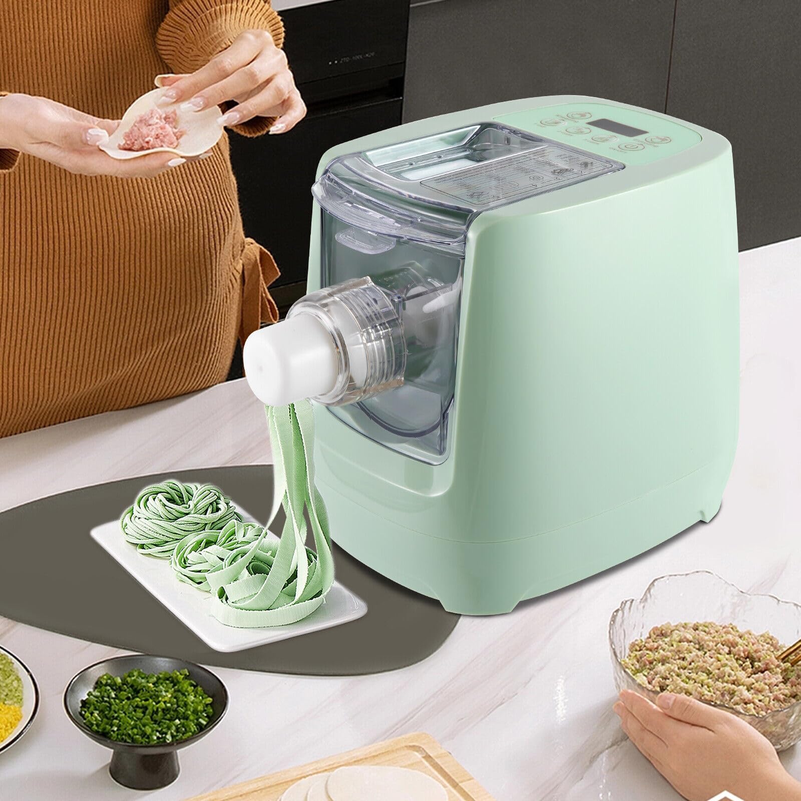 Automatic Electric Pasta Maker Machine - 260W Power with 13 Pasta Shapes & 600g Flour Capacity - Includes Measuring Cups - Perfect for Homemade Spaghetti, Lasagna & More - Ideal for Home Chefs & Pasta Enthusiasts - Great for Family Dinners, Italian Cuisine & Gourmet Cooking