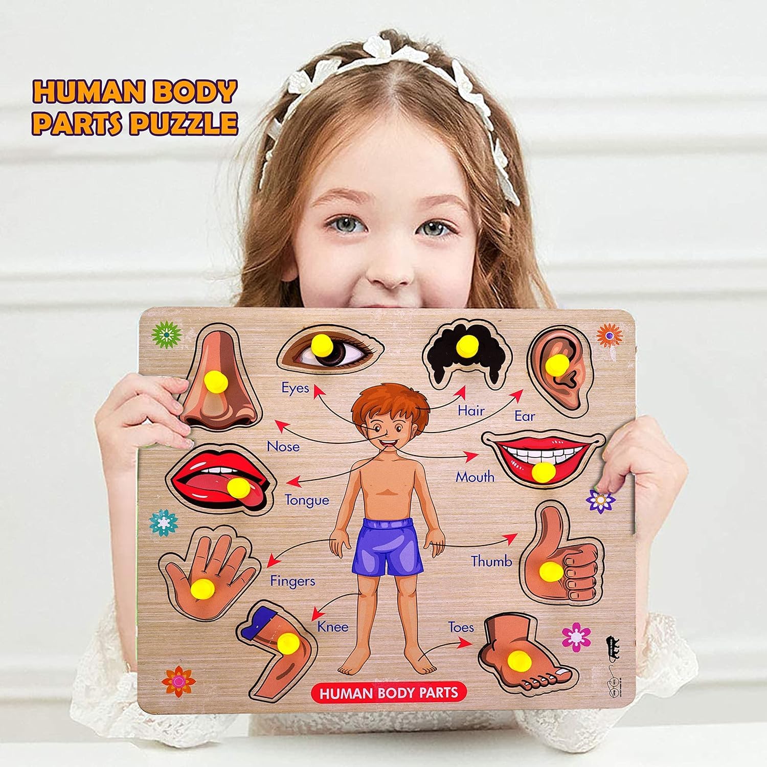 RiansCart Human Body Parts Wooden Jigsaw Puzzle - Educational Anatomy Learning Toy for Kids & Toddlers | Preschool STEM Activity, Classroom Teaching Aid & Homeschool Science Kit