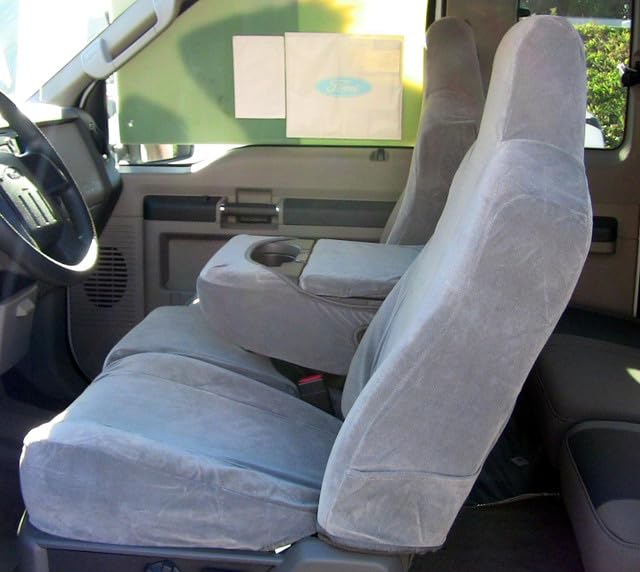 Durafit Heavy-Duty Waterproof Seat Covers for 2002-2010 Ford F250-F550 - Custom Fit 40/20/40 Bench with Molded Headrests (F58 DS1C) | Truck Accessories for Work & Off-Road Protection