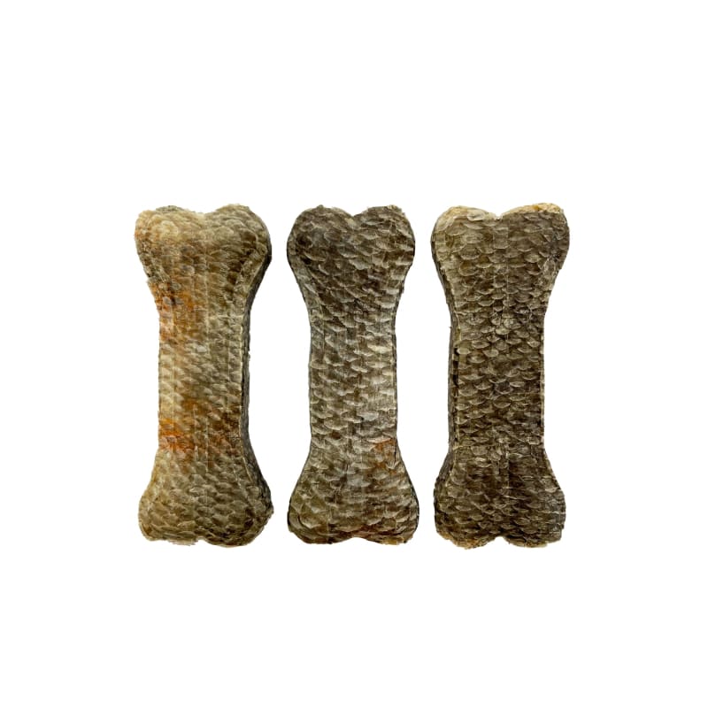 Premium Wild Alaskan Salmon Skin Pressed Bone Dog Treats - All-Natural, Grain-Free, High-Protein Snacks for Dogs - Small, Medium & Large Sizes - Perfect for Training, Chewing & Dental Health