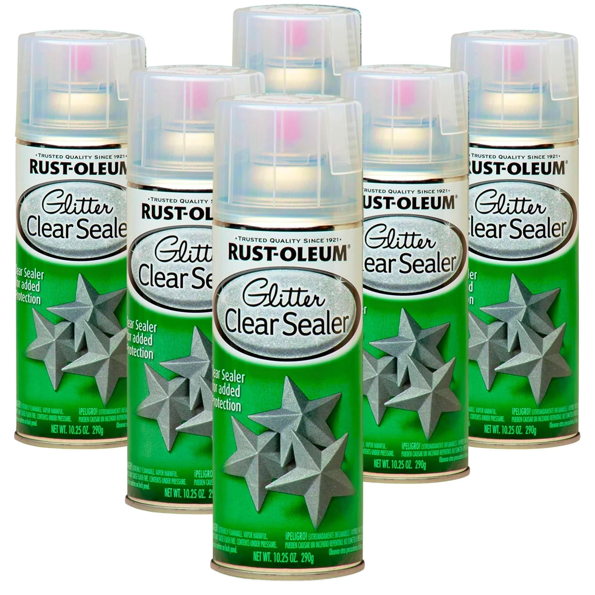 Rust-Oleum 267736 6-Pack Glitter Spray Paint with Clear Sealer – Sparkling DIY Crafts, Home Decor & Holiday Projects