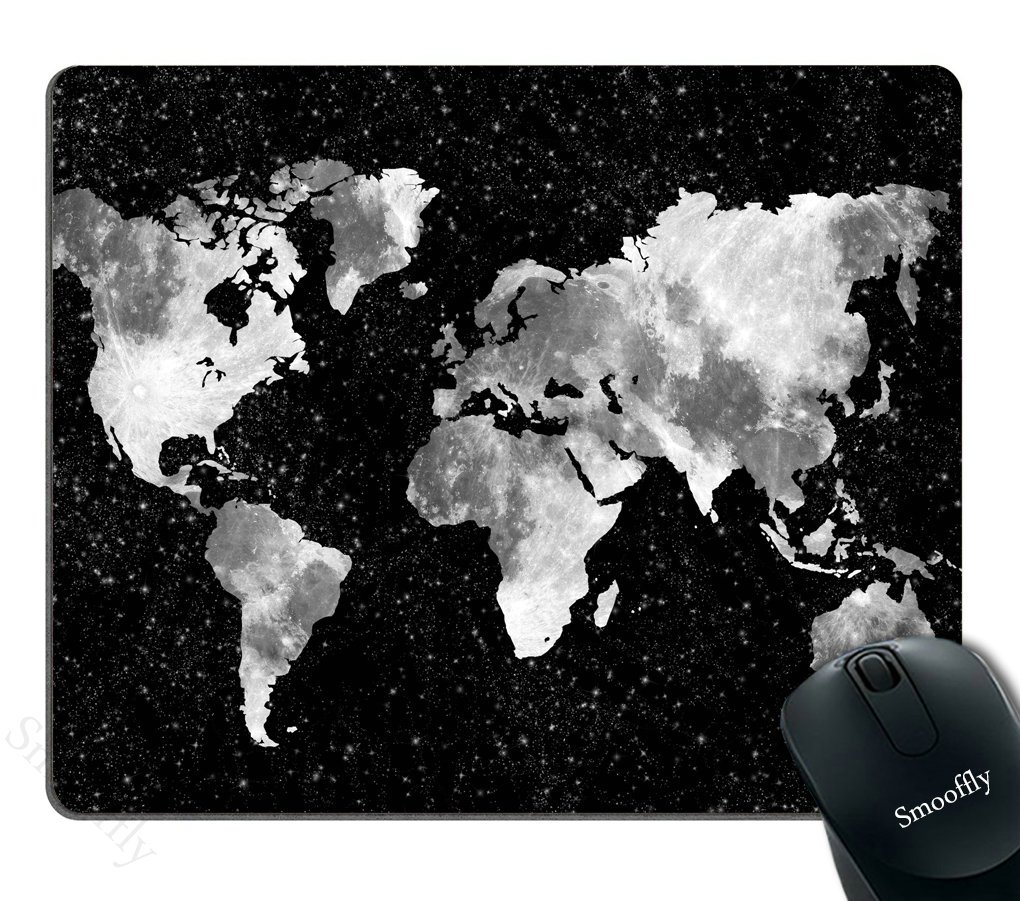 Custom World Map Silhouette Gaming Mouse Pad - Non-Slip Thick Rubber Base, Extra Large Mouse Mat for PC, Laptop & Office Desk | Perfect for Gamers, Programmers & Home Office Setup