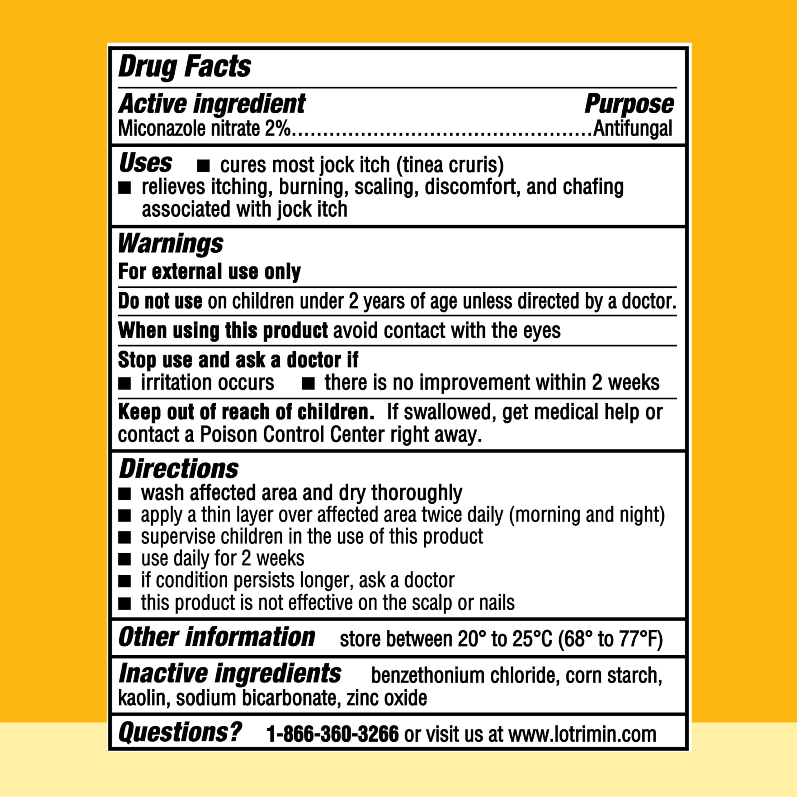 Lotrimin Antifungal Jock Itch Powder with Miconazole Nitrate - Effective Treatment for Men, Women & Kids 2+ | 6.25 oz | Relieves Itching & Irritation for Active Lifestyles, Sports & Daily Comfort