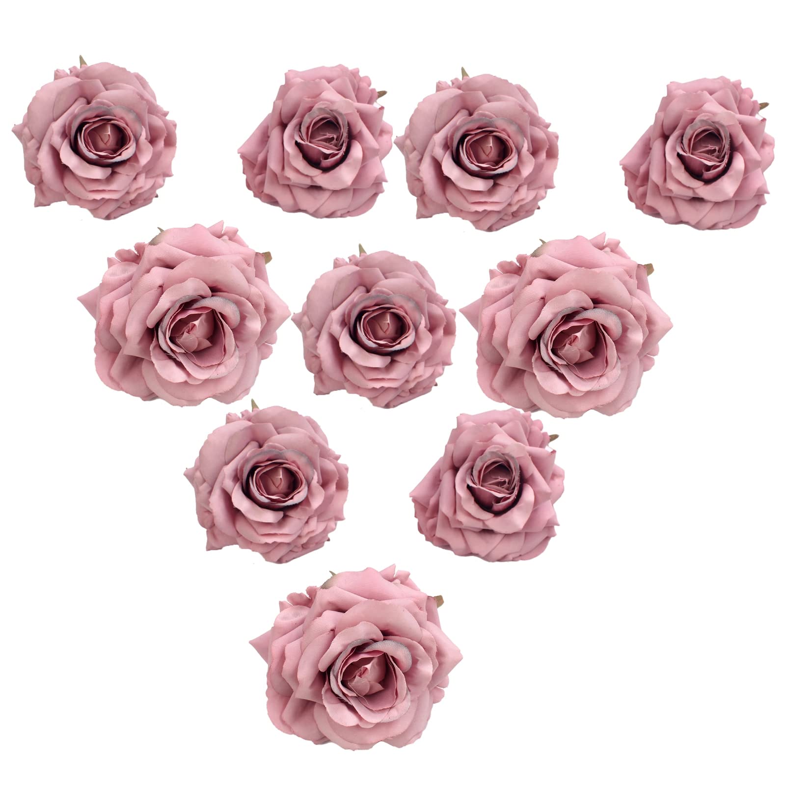 Kasituny 10Pcs Artificial Rose Flower Heads - Anti-Aging Polyester Photography Props, Fake Flowers for Home Decor, Wedding Centerpieces & DIY Crafts
