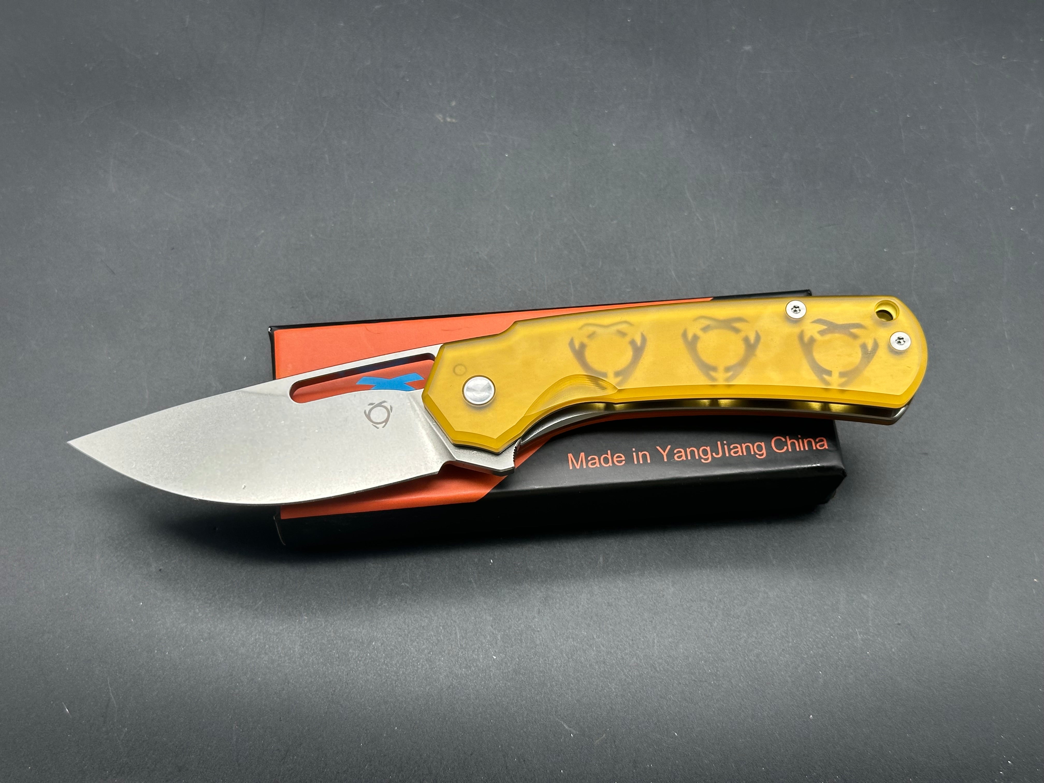 Sixleaf SL 25 Liner Lock Pocket Knife with PEI Scales & CPM20CV Blade - EDC, Outdoor Camping, Hiking, Survival Gear