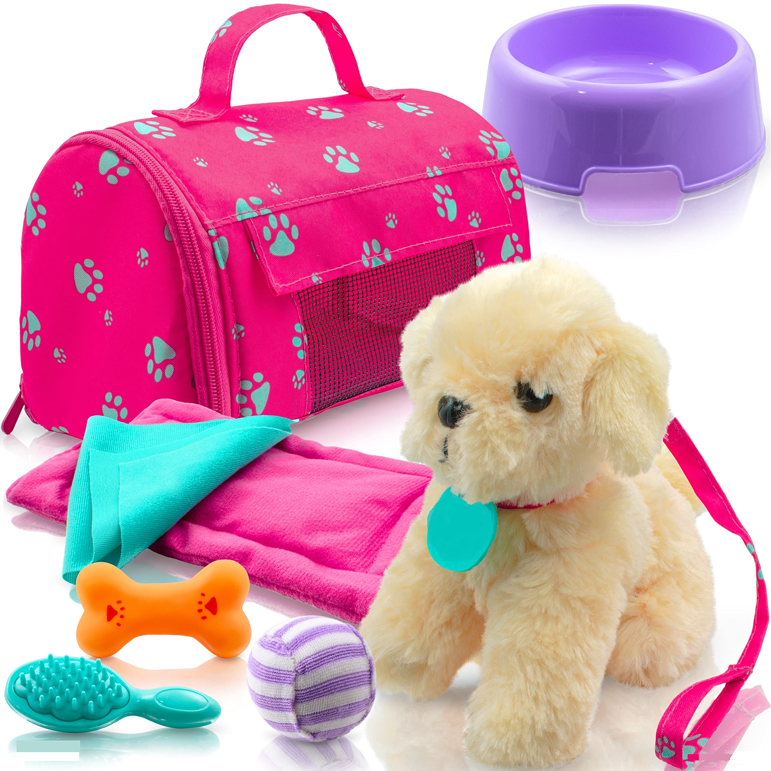Play22 Plush Puppy Doll Set - 9PCS Kids Toys for 18