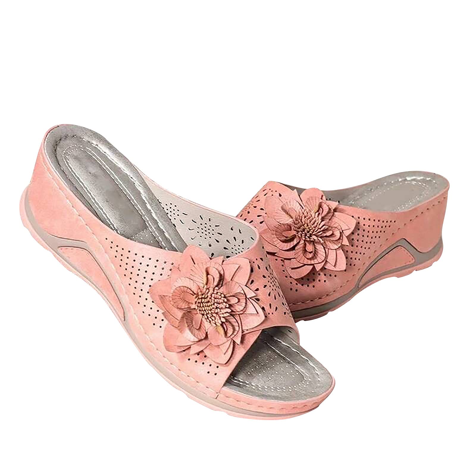 Stylish Women's Open Toe Wedge Sandals - Breathable Hollow Out Design Summer Casual Slip-On Platform Shoes | Perfect for Beach, Vacation, and Everyday Wear